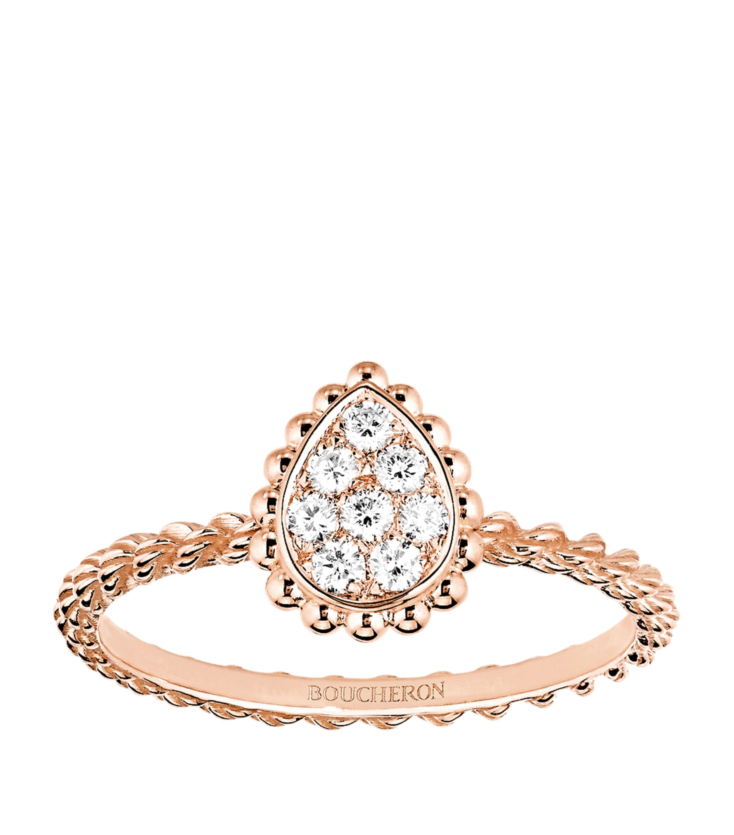 Boucheron Extra Small Rose Gold And Diamond Serpent Bohème Motif Ring