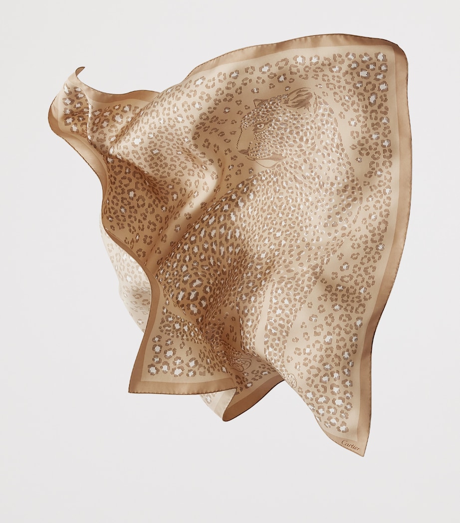 Silk Panthère Dots Scarf BEIGE Image 4