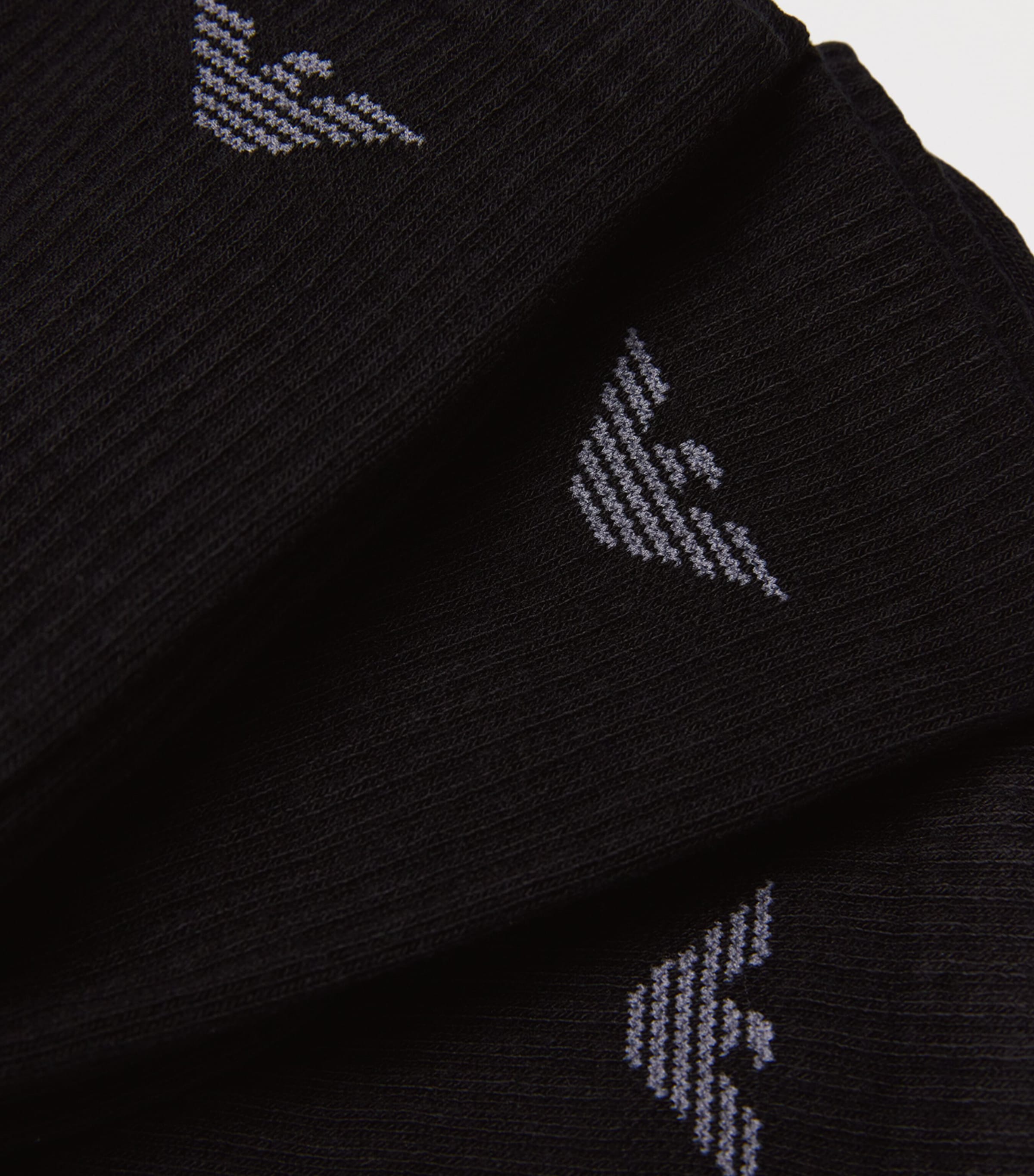 Cotton-Blend Logo Ankle Socks (Pack of 3) MC061 BLACK Image 2