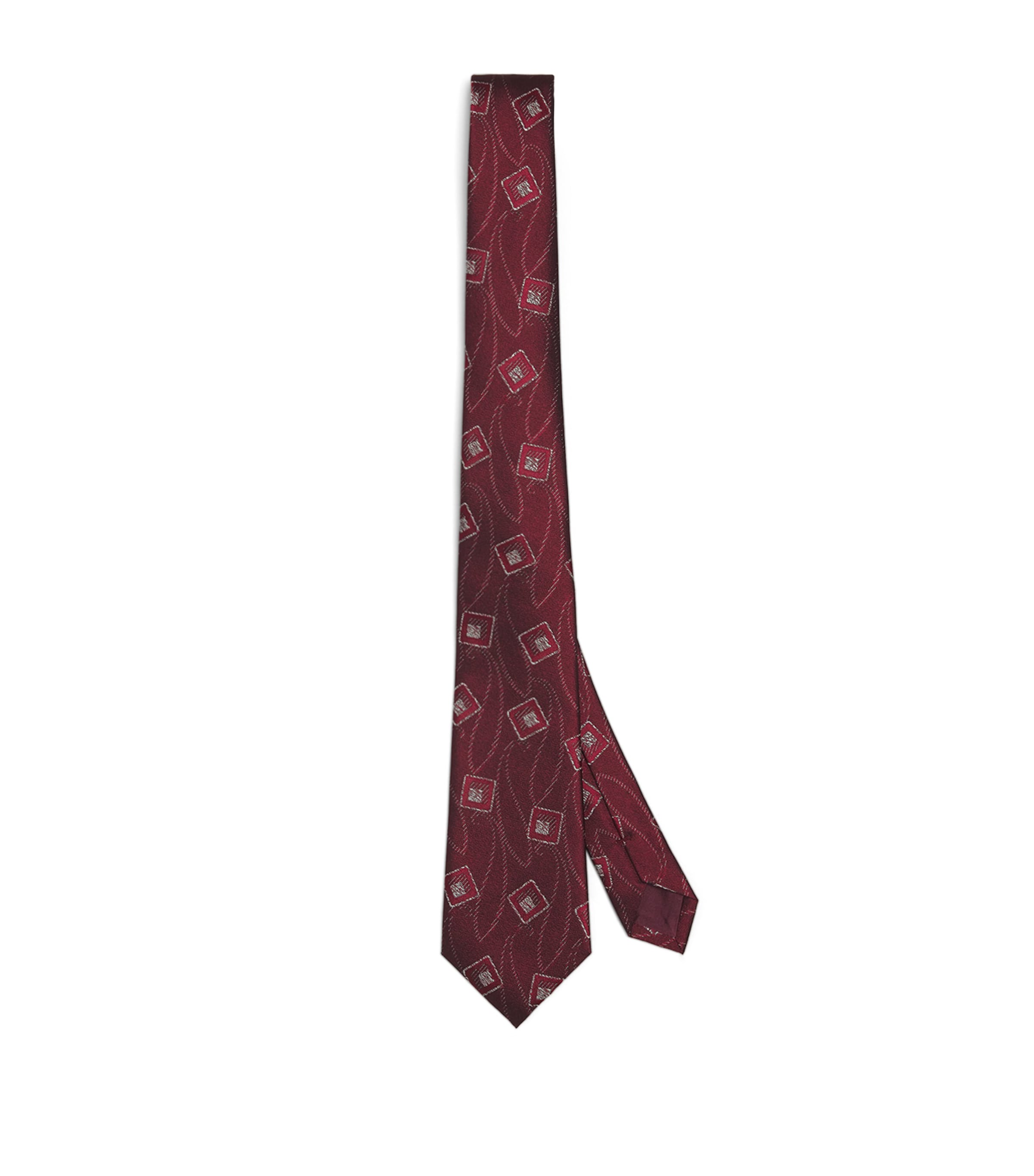 Giorgio Armani Jacquard Silk Tie In Red