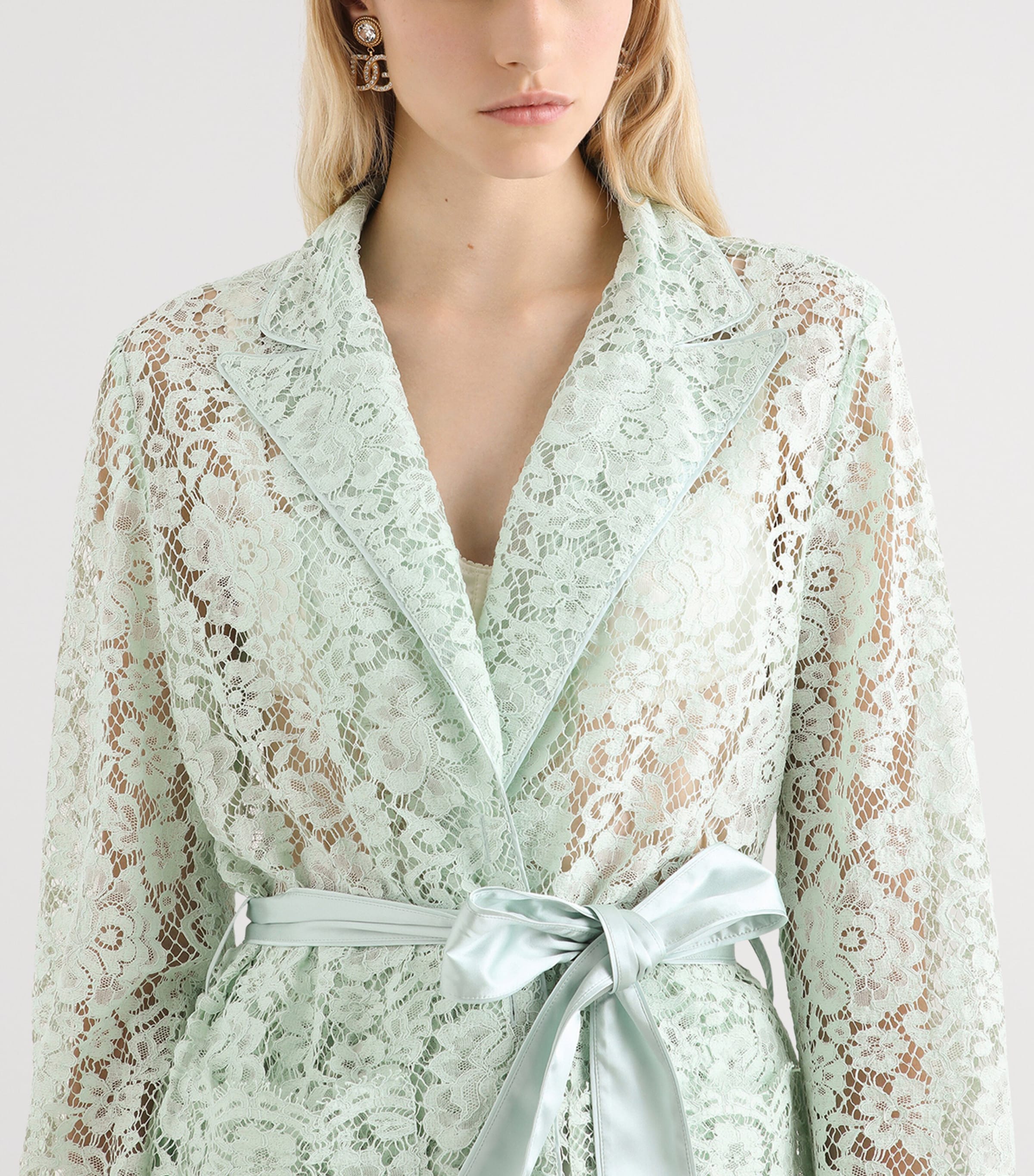 Dolce&Gabbana Womens Lace Tie Blazer Verd Image 4