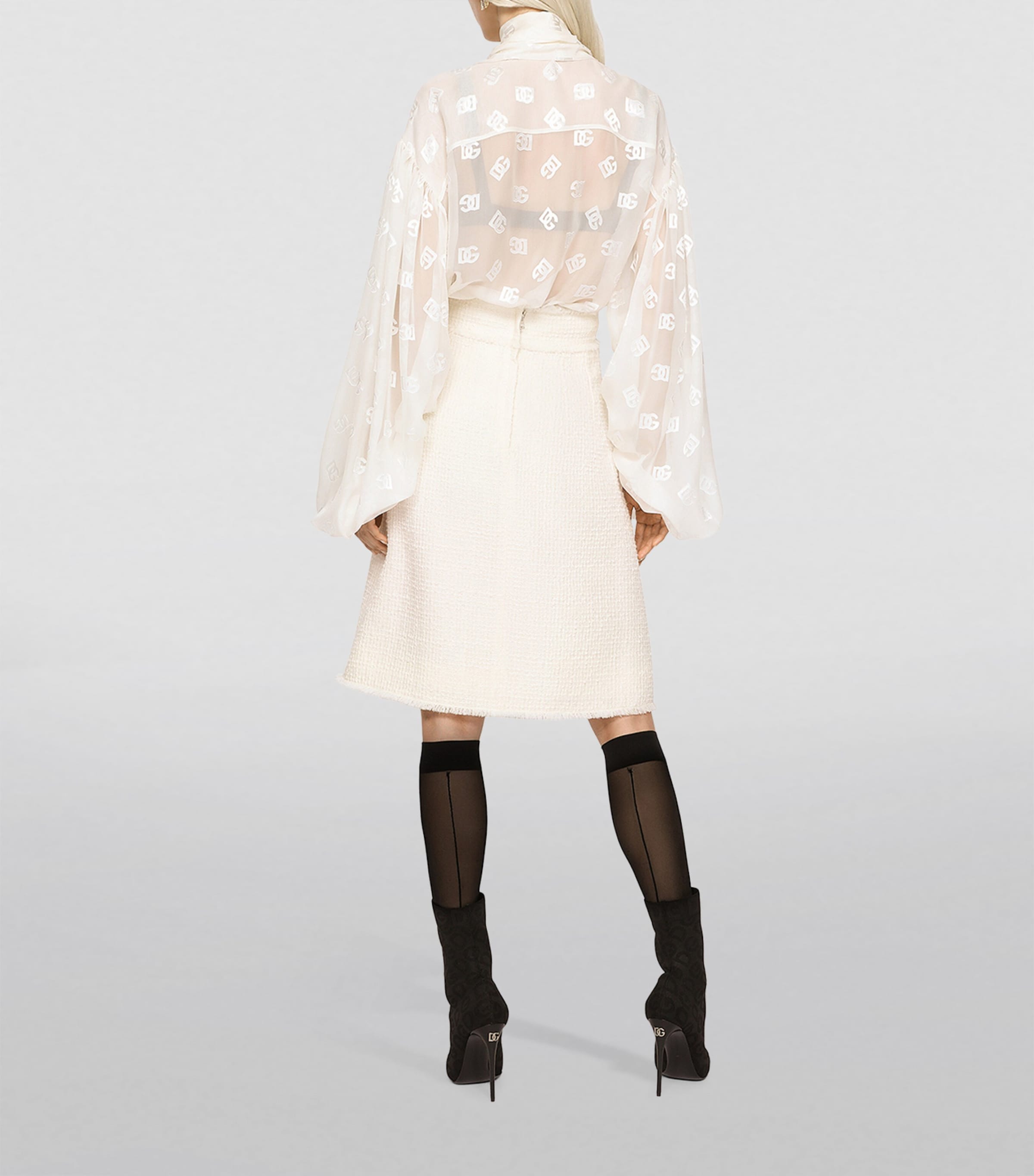 DG Millennials Pussybow Blouse W3789-VERY LIGHT CRE Image 4