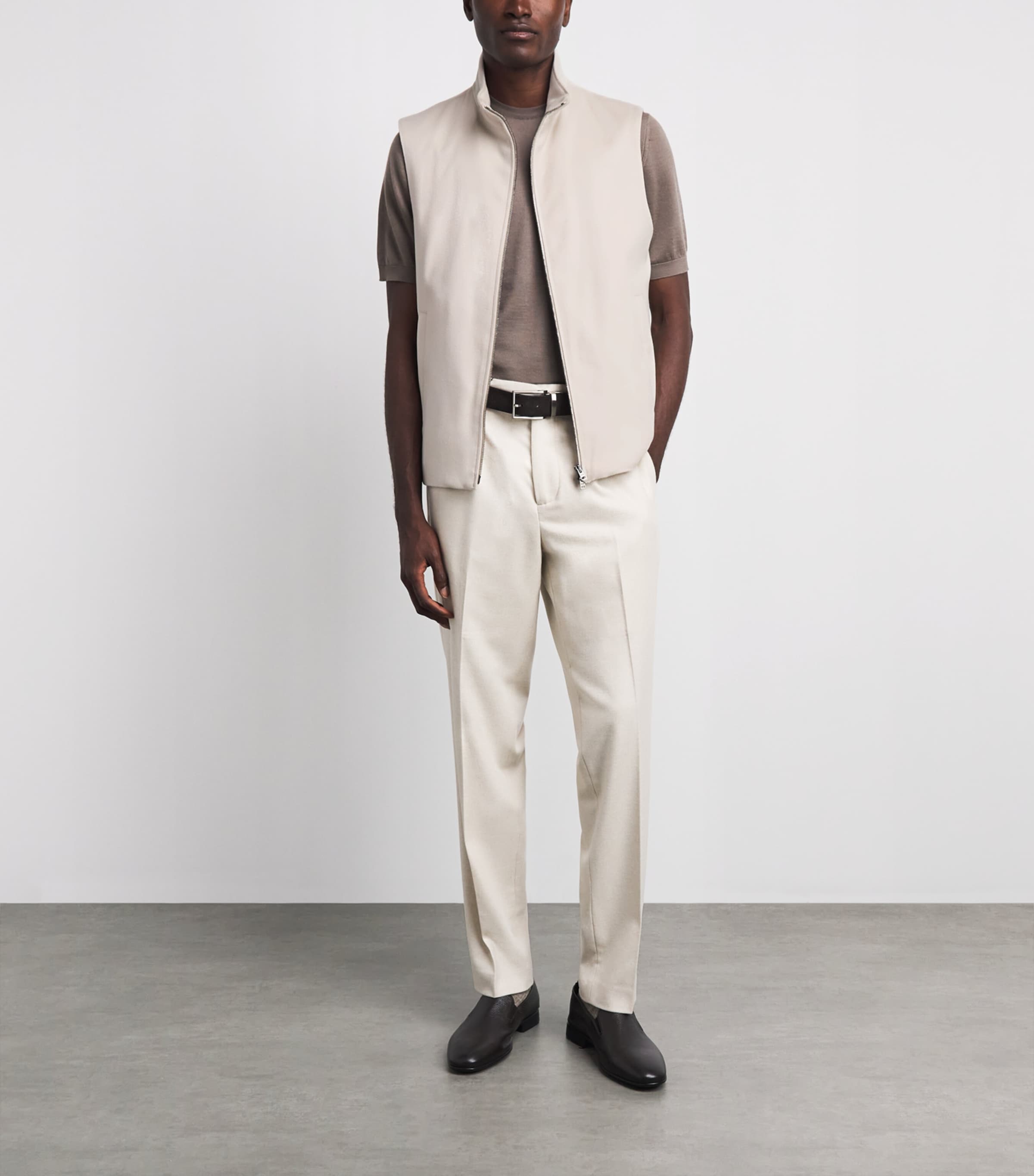 Herno Mens Silk-Cashmere Gilet Chantilly Image 2