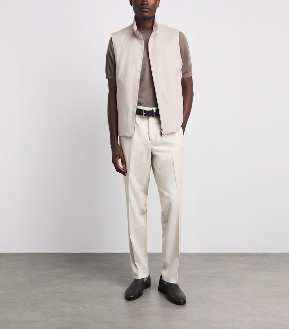 Herno Mens Silk-Cashmere Gilet Chantilly Image 2