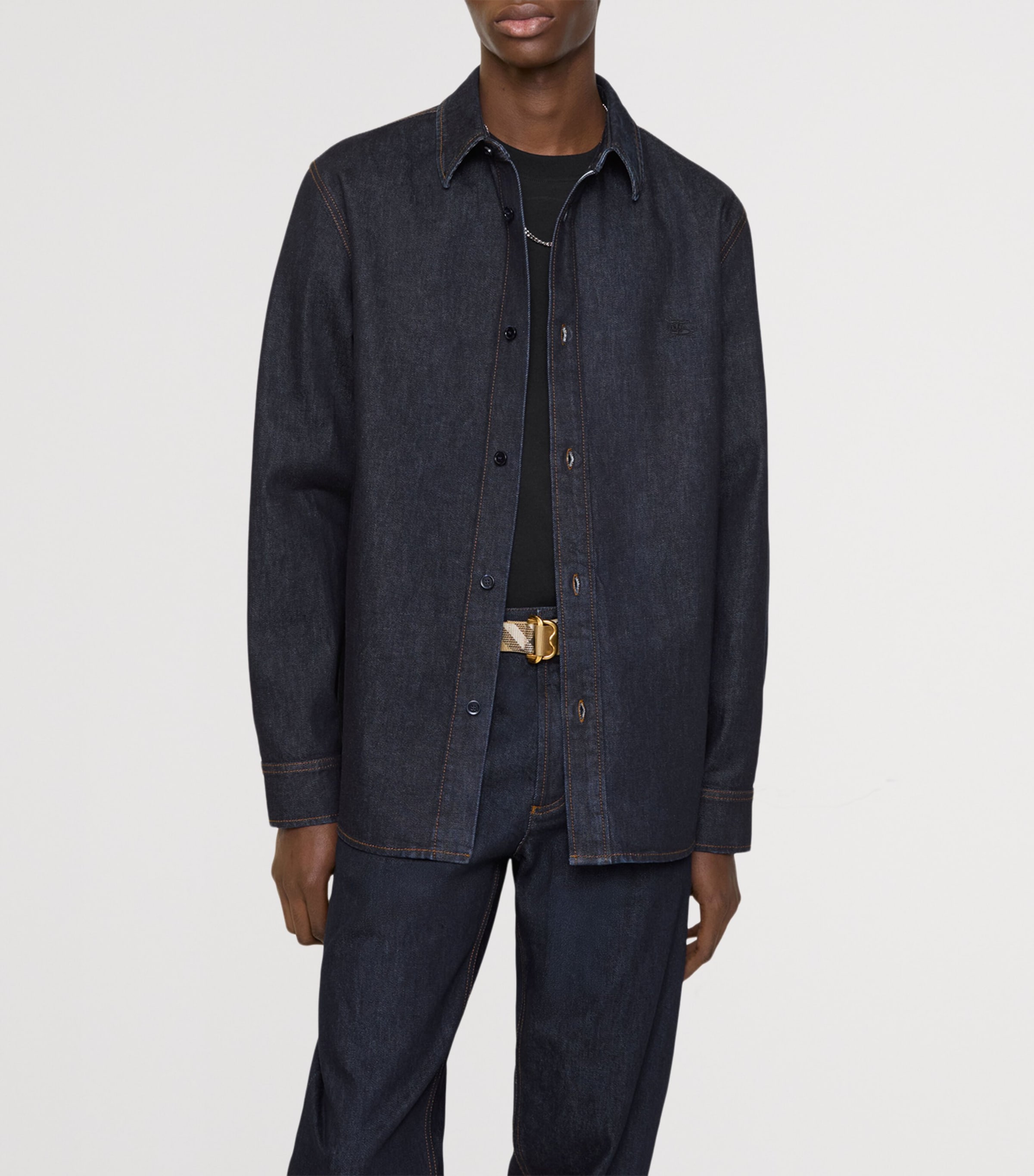 Selvedge Denim Relaxed Shirt DARK INDIGO Image 2