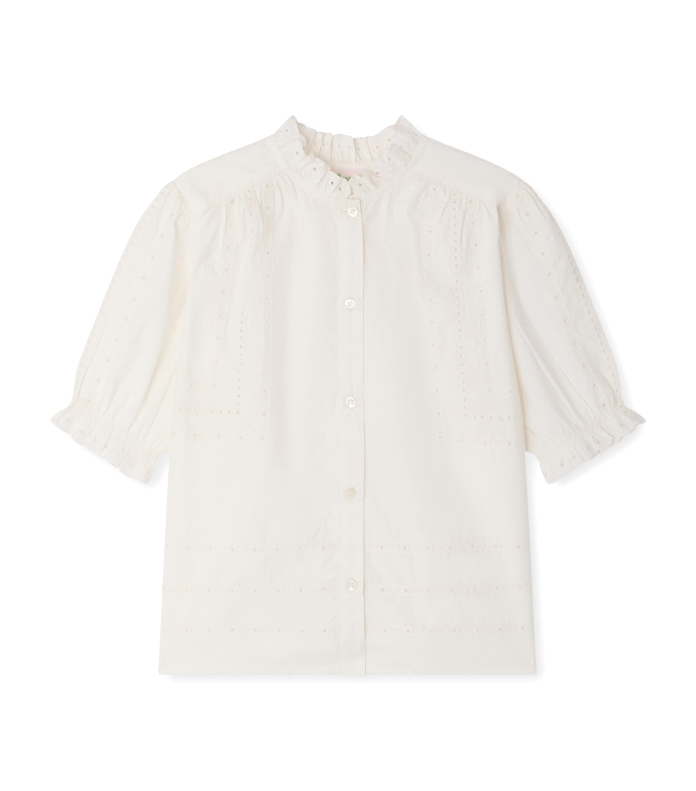 Bonpoint Cotton Broderie Anglaise Blouse (10-14 Years) Upb Blanc Lait Image 1