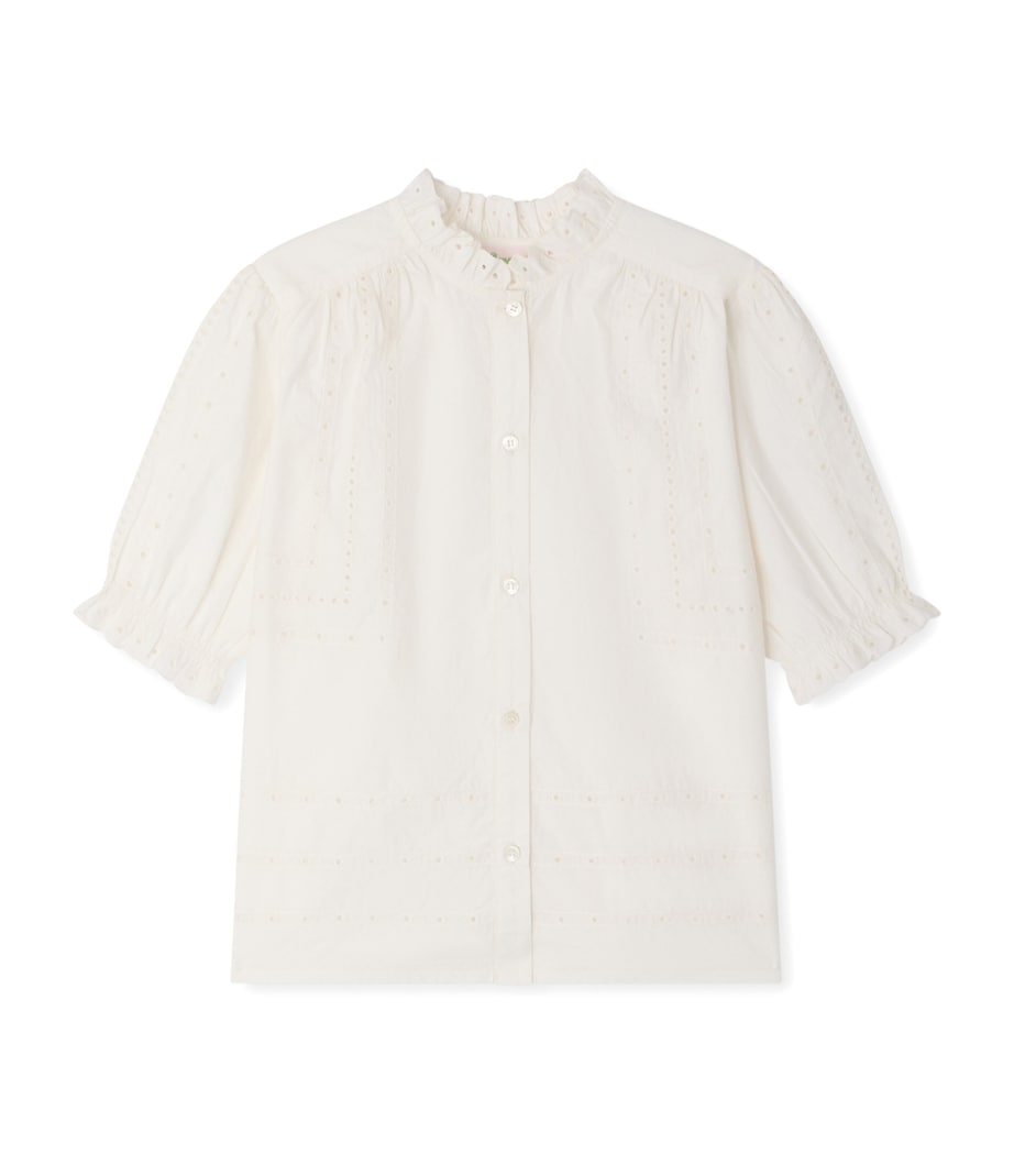 Bonpoint Cotton Broderie Anglaise Blouse (10-14 Years) Upb Blanc Lait Image 1