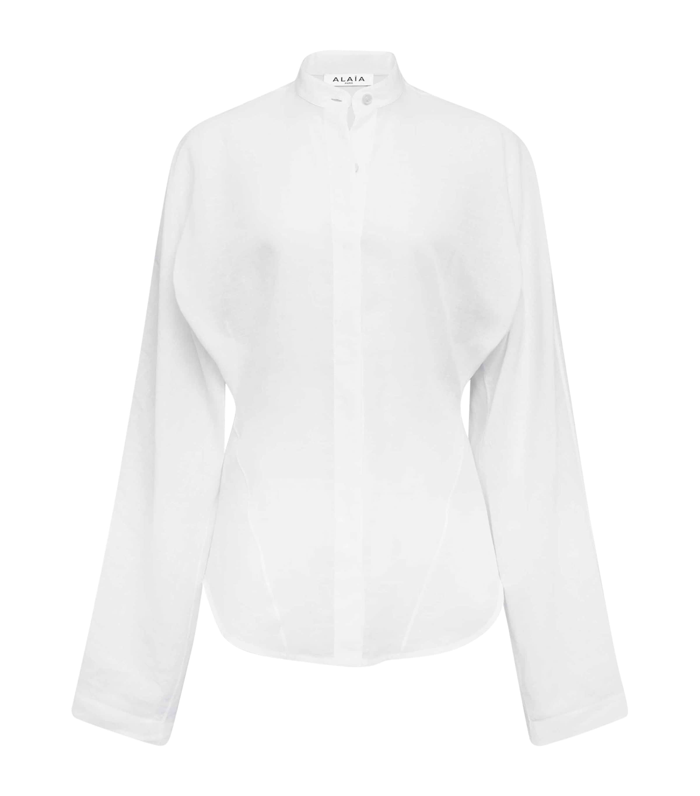 Cotton-Linen Curved Shirt BLANC Image 1