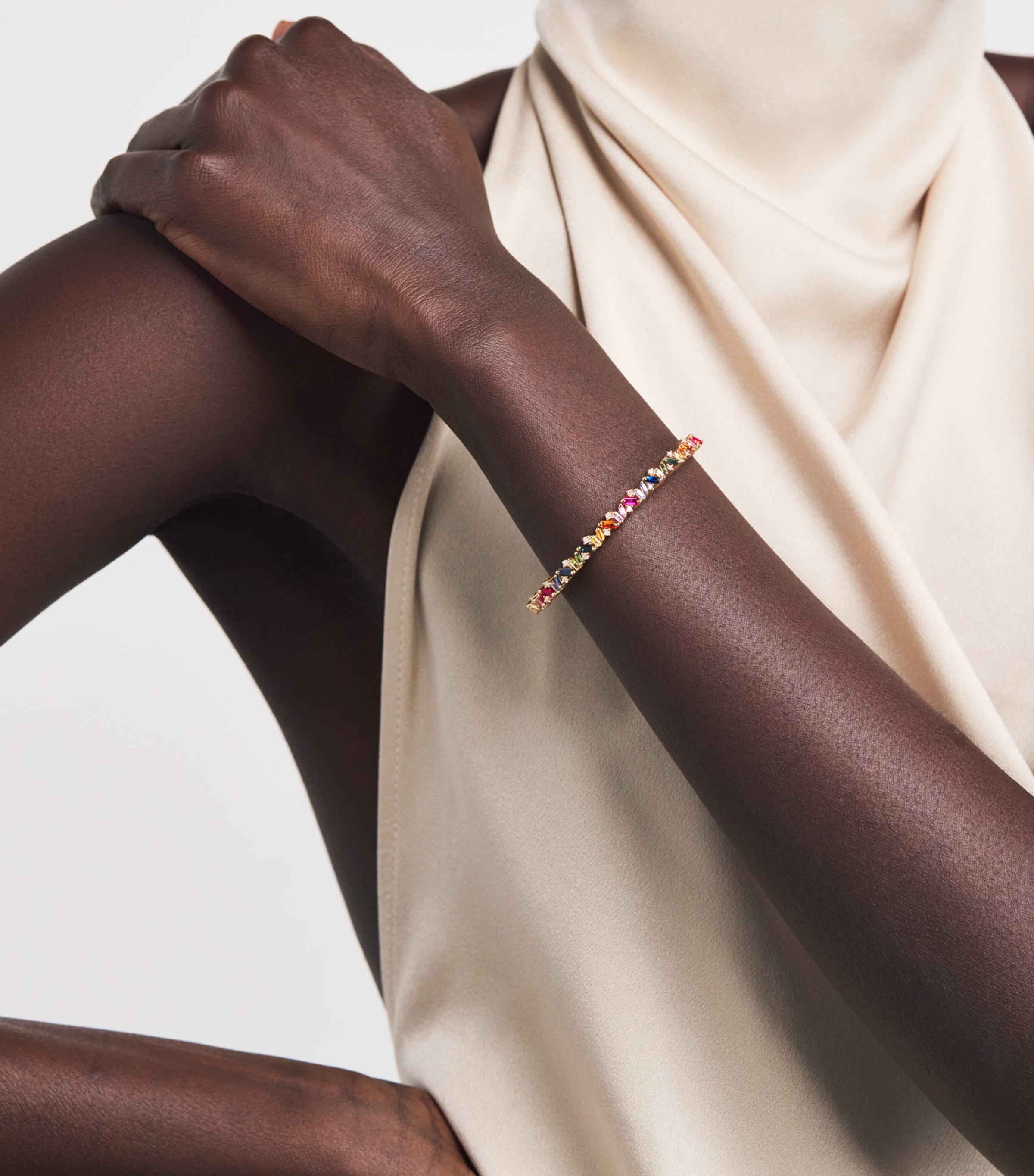 Suzanne Kalan Rose Gold, Diamond and Sapphire Rainbow Frenzy Bangle Rg/rs Image 2