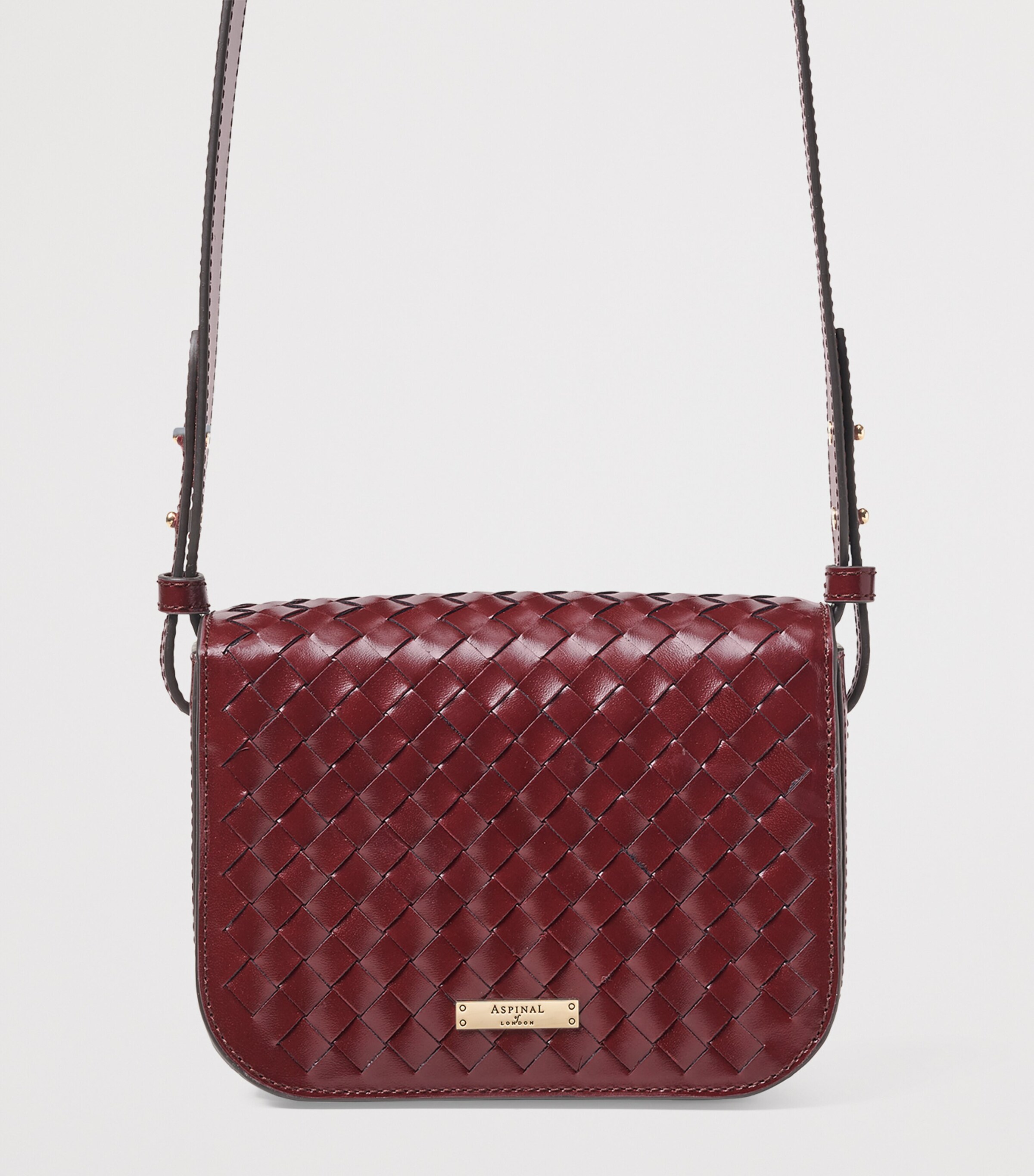 Leather Ella Cross-Body Bag BURGUNDY Image 3