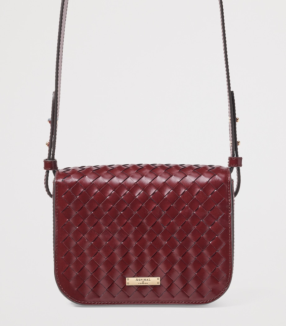Leather Ella Cross-Body Bag BURGUNDY Image 3