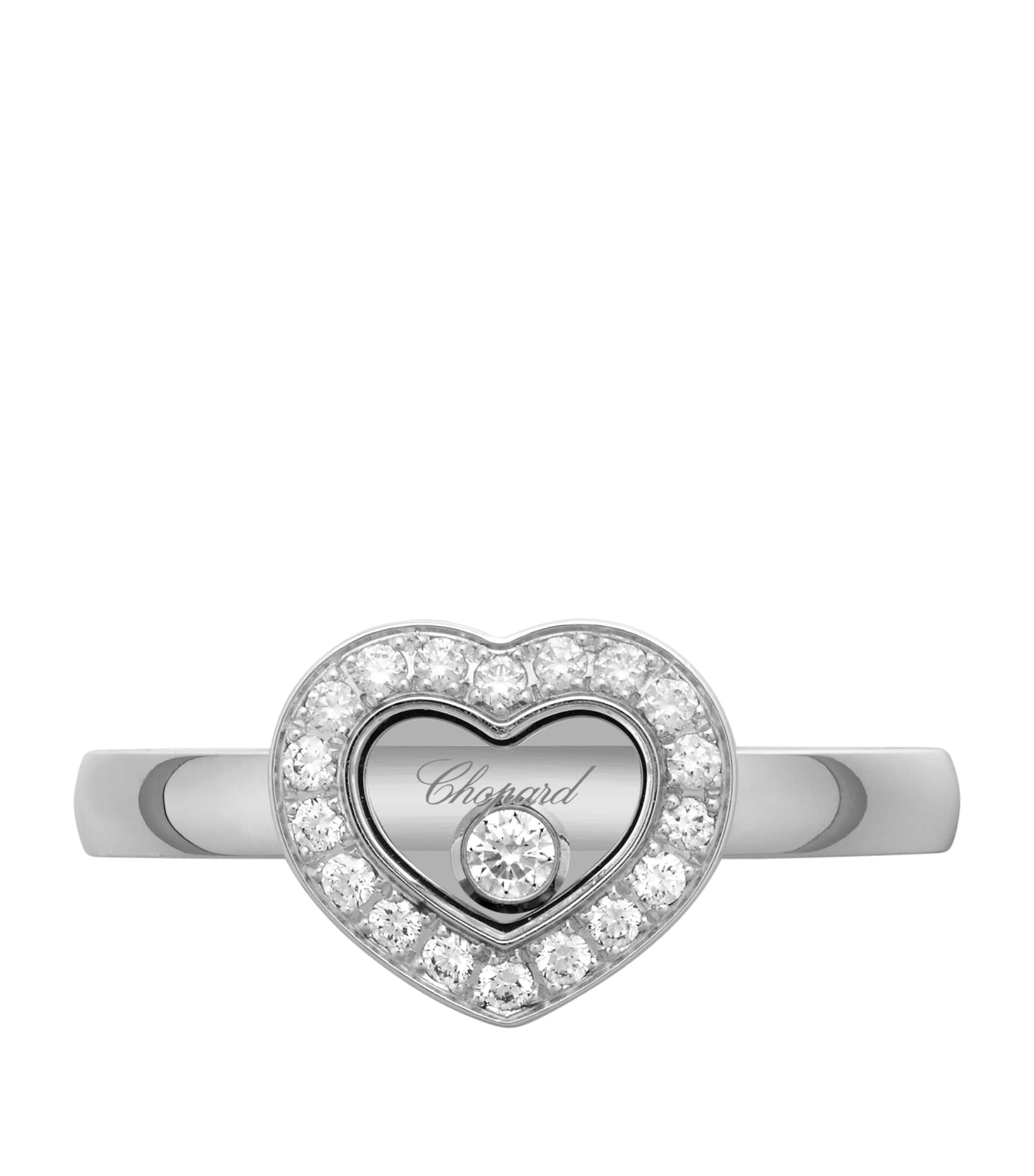 White Gold and Diamond Happy Diamonds Icons Ring Image 3