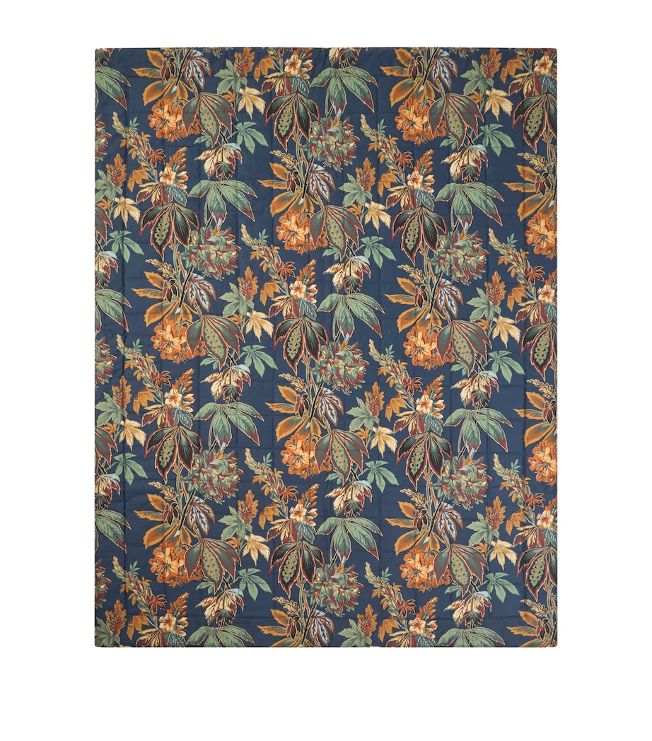 Cotton Quilted Giano Throw (180cm x 130cm) PRINT ON BLUE BASE Image 2