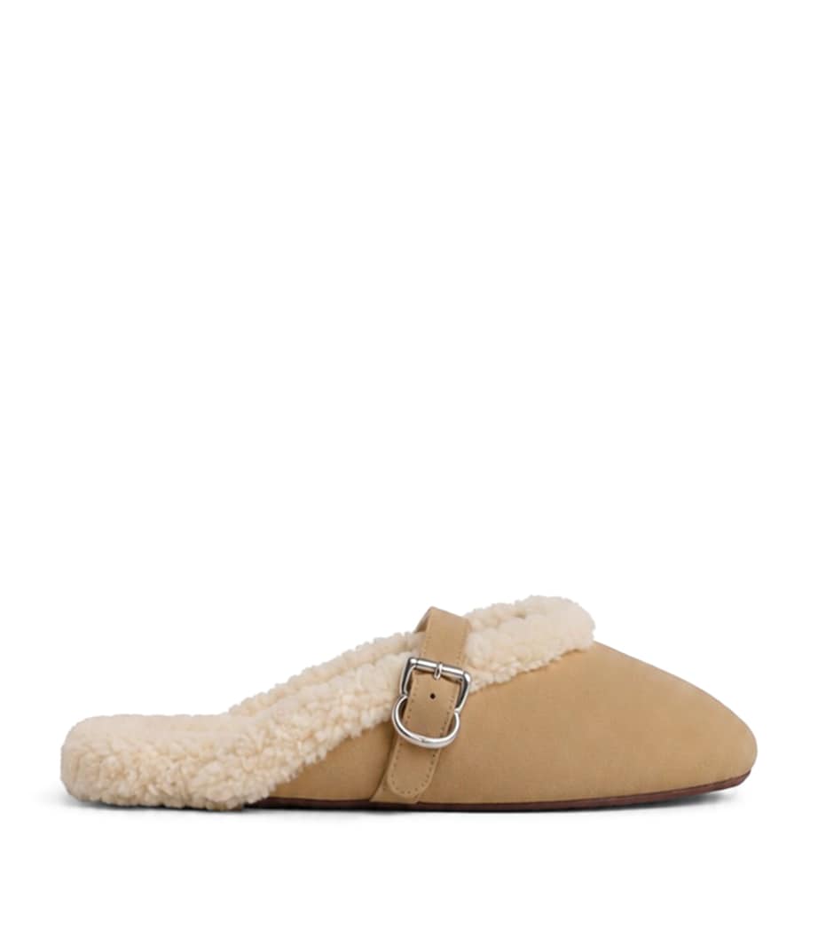 Alaïa Shearling Mules Camel Image 1