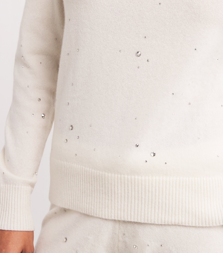 Cashmere Crystal-Embellished Sweater WINTER WHITE/SI Image 6