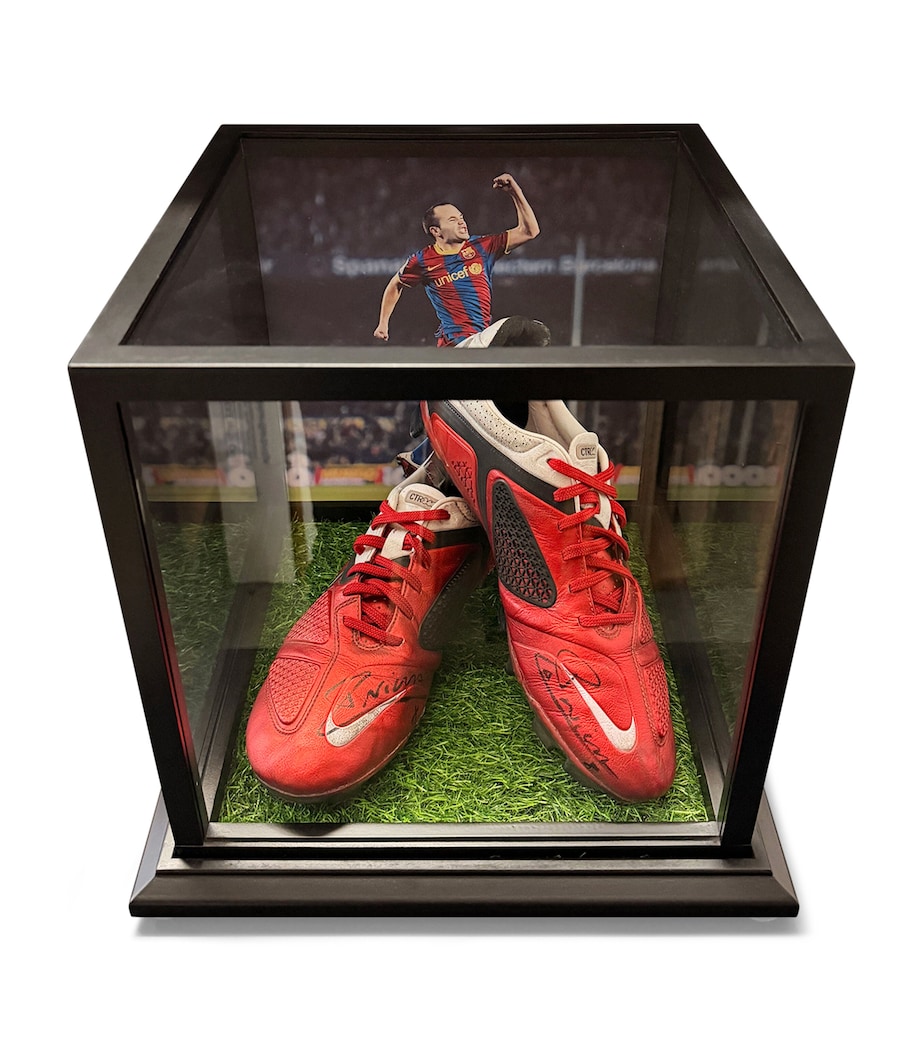 Andrés Iniesta Multi Match-Worn & Signed 2010-11 Barca Season Boots Framed Display MULTI Image 1