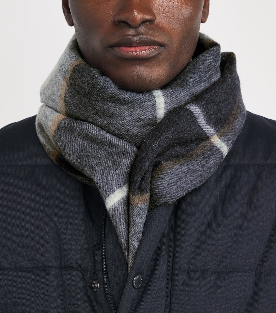 Wool-Cashmere Carrbridge Scarf GRY MIDNIGHT TARTAN Image 3