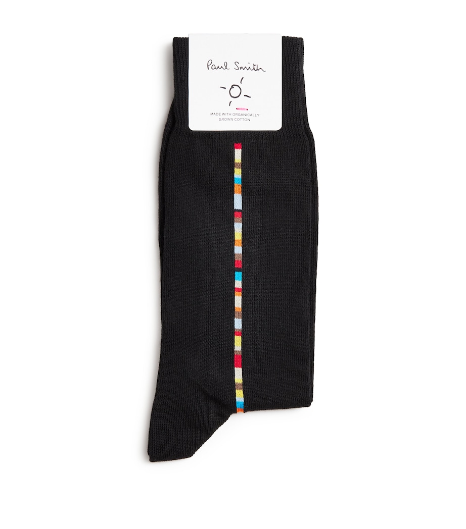 Cotton-Blend Signature Stripe Socks 79 BLACK Image 1
