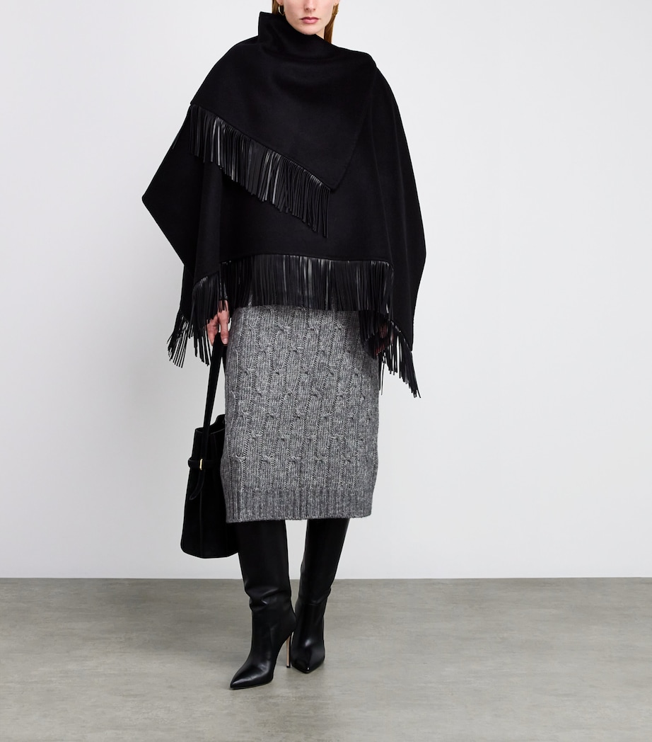 Cotton-Alpaca-Wool Midi Skirt DARK GREY Image 2