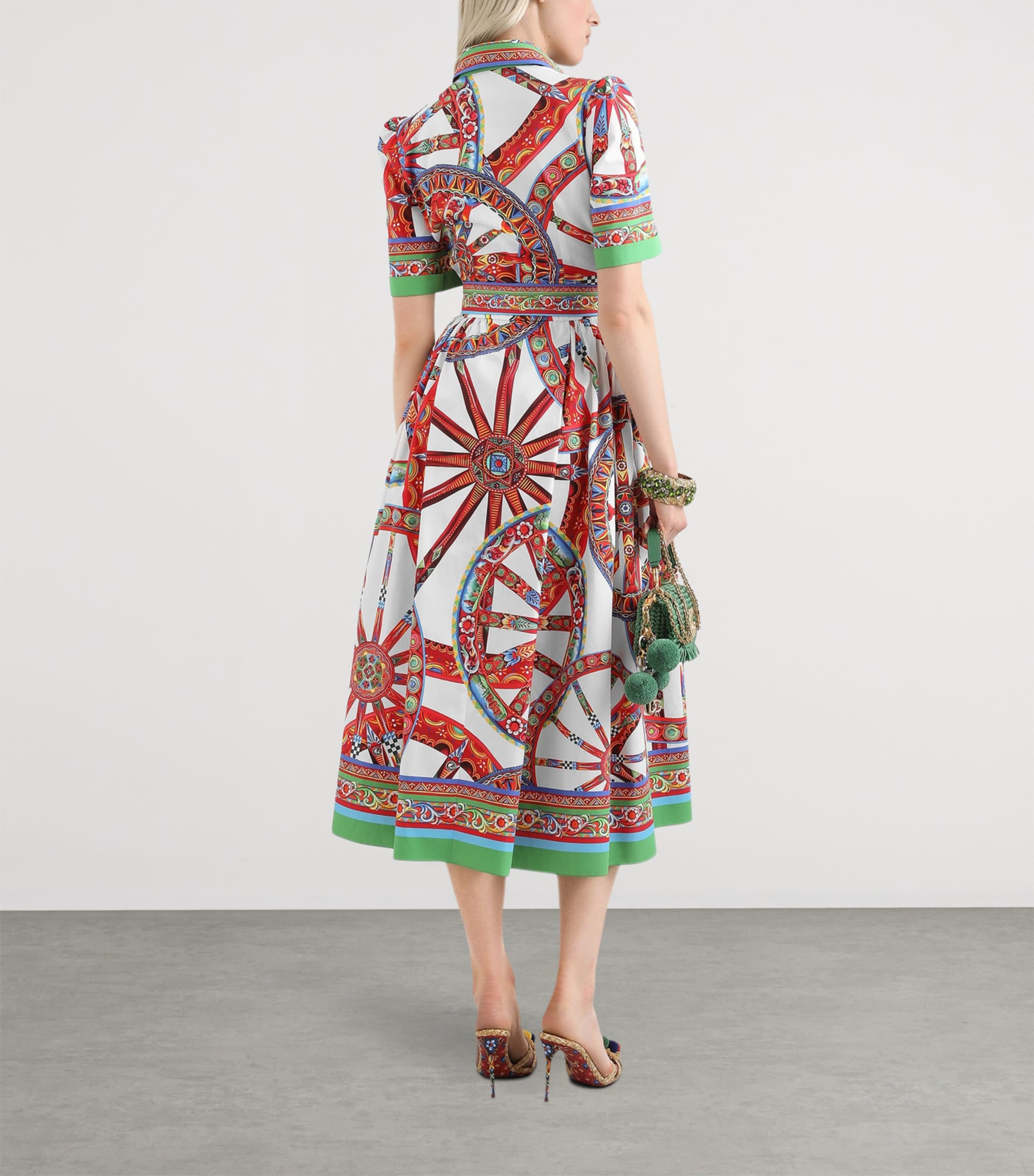 Dolce&Gabbana Womens Silk Carretto Shirt Dress Combined Colou Image 3