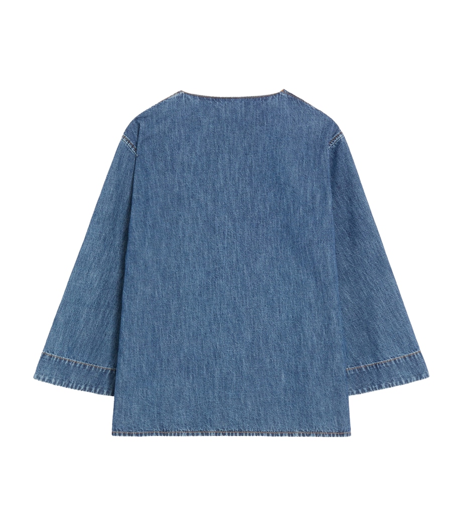Valentino Womens Denim V-Neck Shirt Image 2