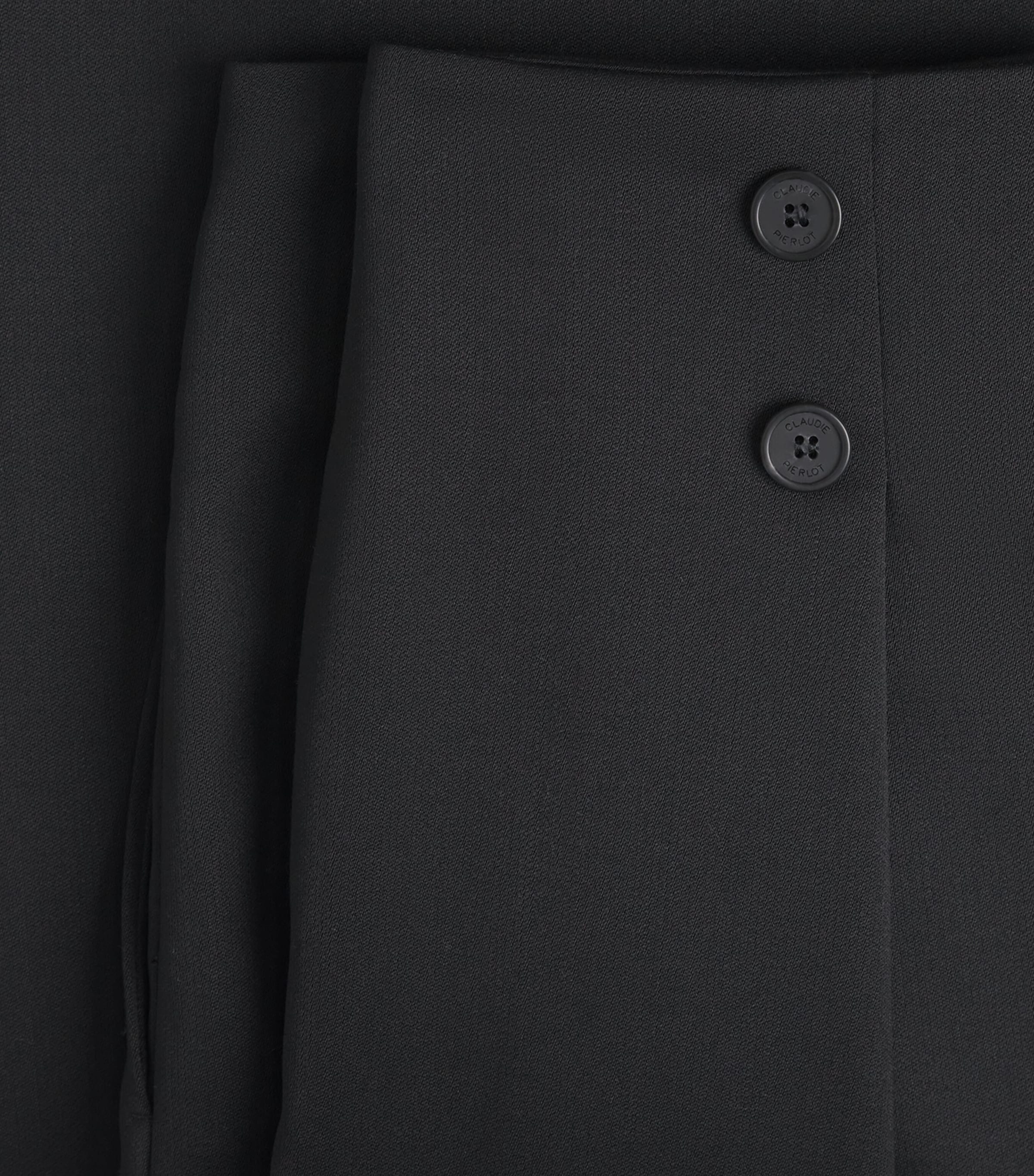 Pleated Wide-Leg Trousers BLACK Image 5