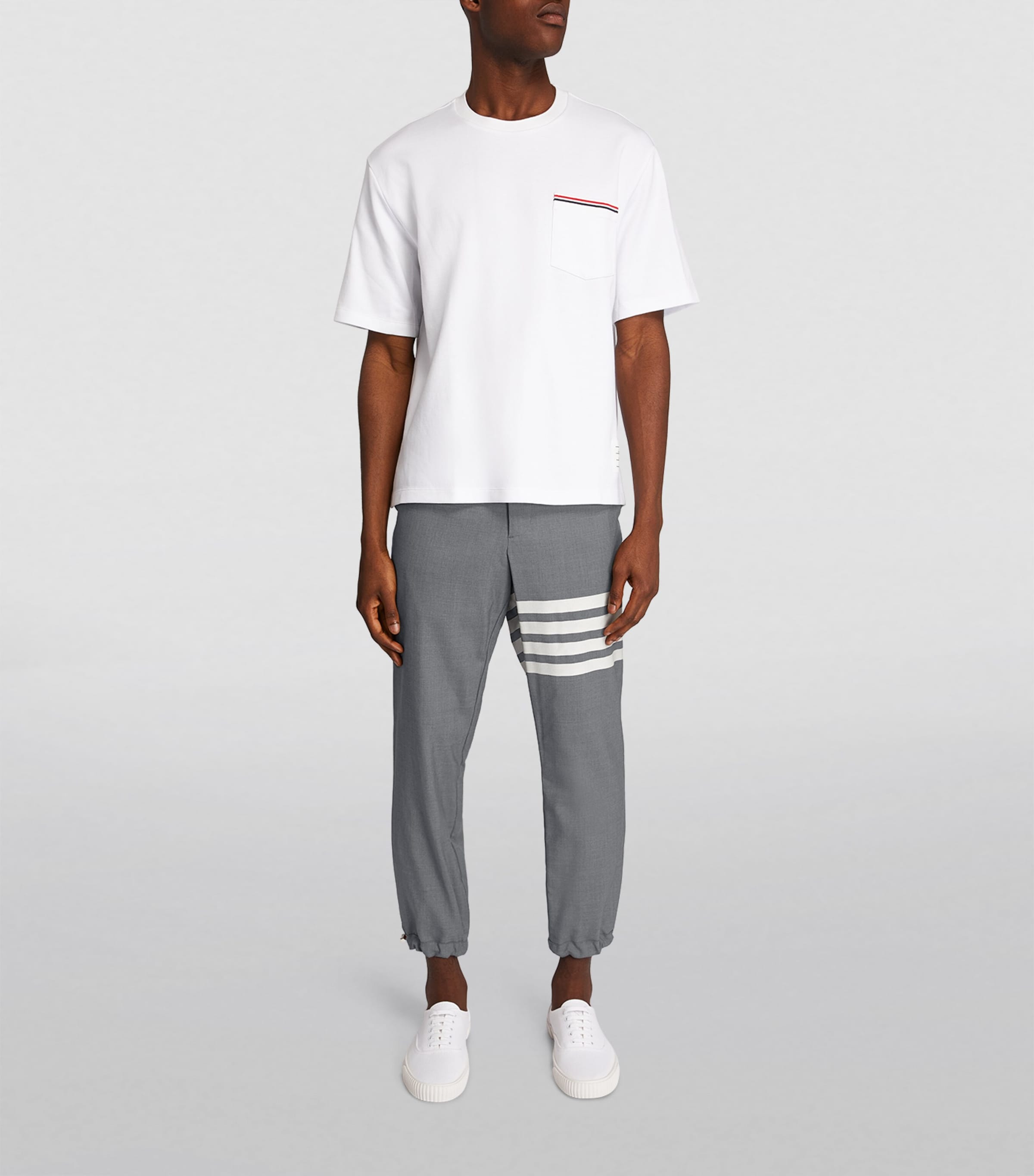 Wool 4-Bar Trousers MED GREY Image 2