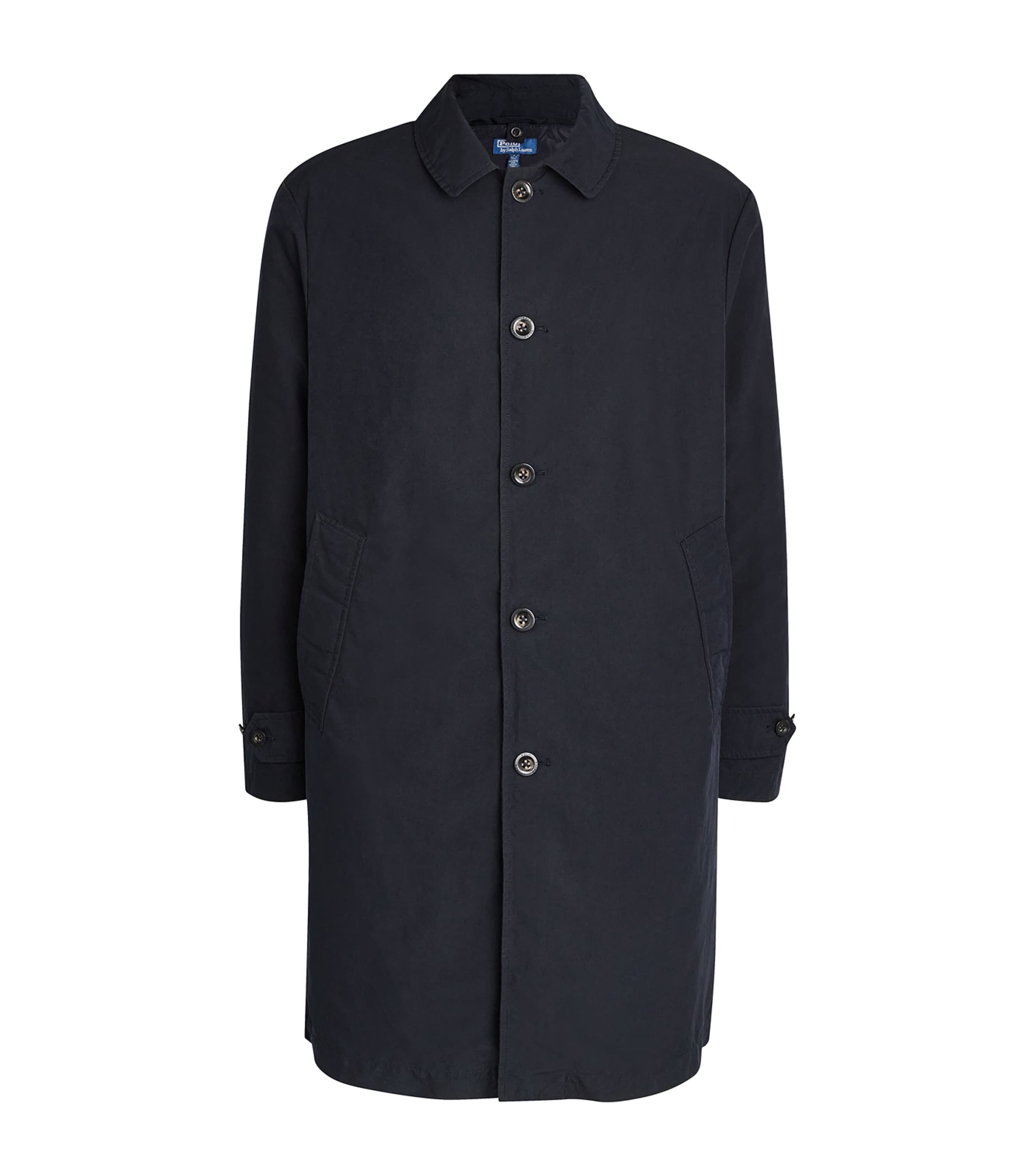 Polo Ralph Lauren Single-breasted Car Coat In Navy