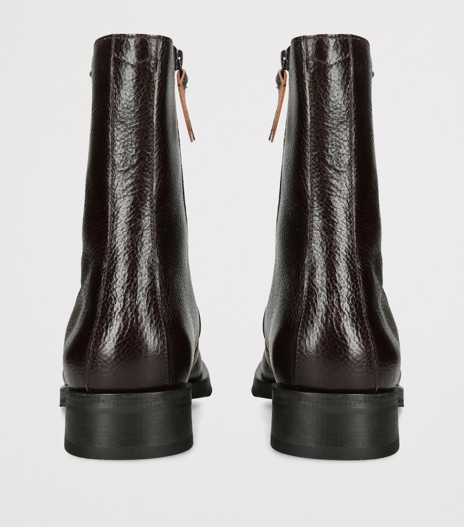 Our Legacy Leather Camion Ankle Boots Dark Brown Image 4