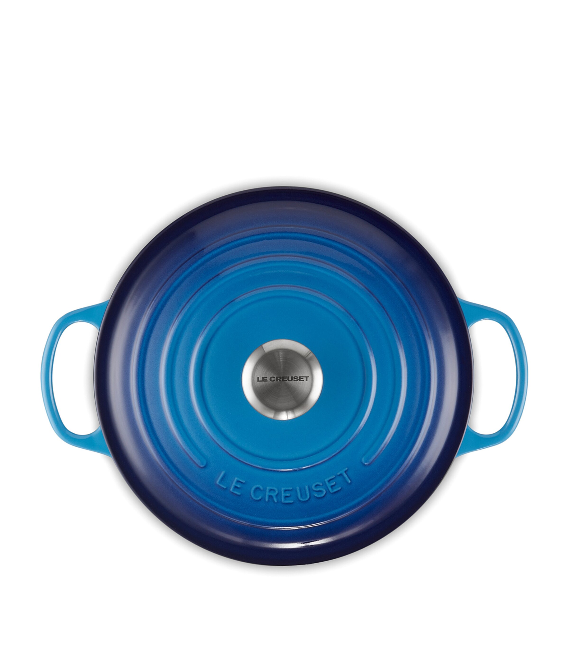 Le Creuset Cast Iron Round Casserole Dish (26cm) Azure Blue Image 3