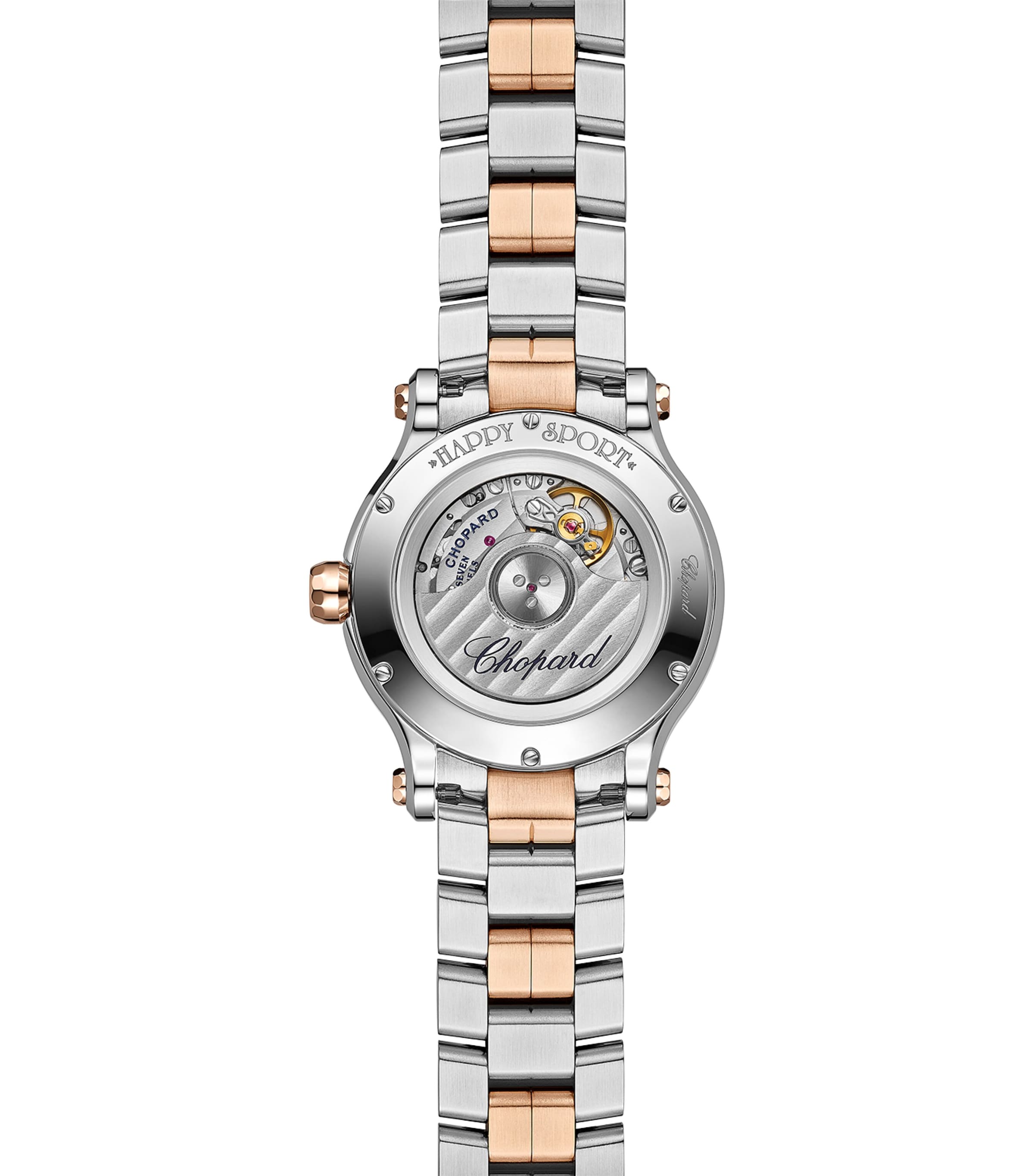 Rose Gold, Stainless Steel and Diamond Happy Sport Automatic Watch 33mm ROSE GOLD/STAINLESS Image 3