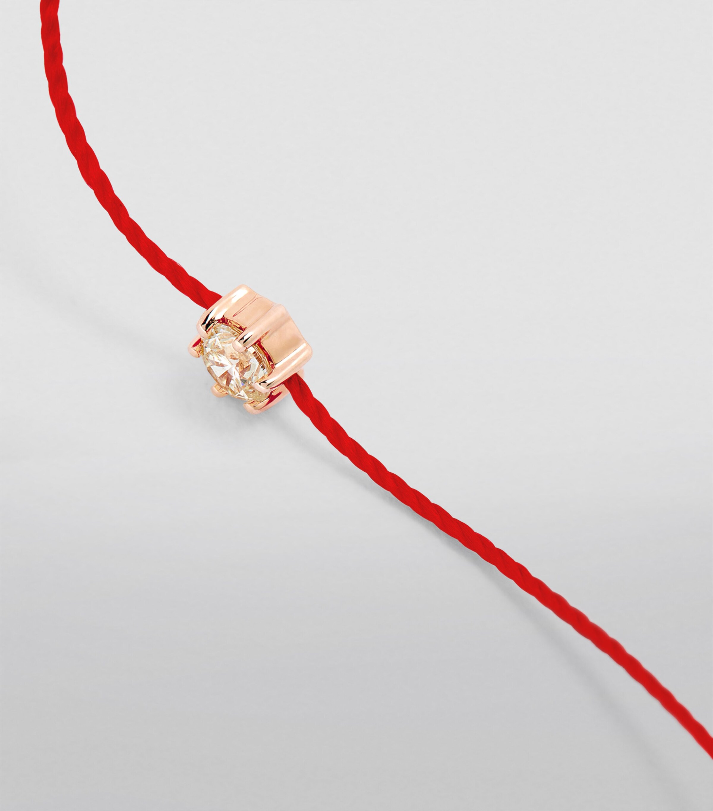 Rose Gold and Diamond Absolu Thread Bracelet RED Image 10
