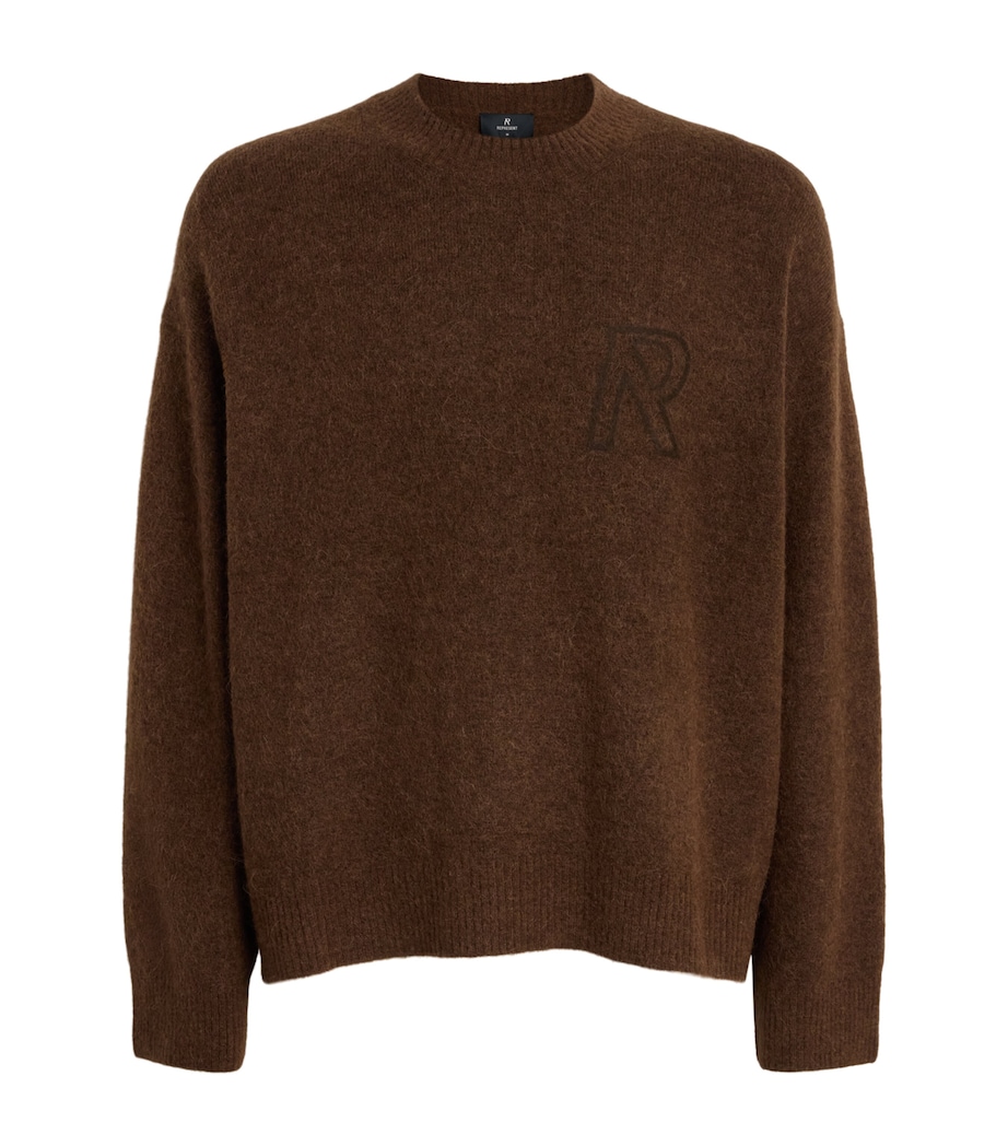 Represent Mens Wool-Blend Logo Sweater Chocolate Image 1