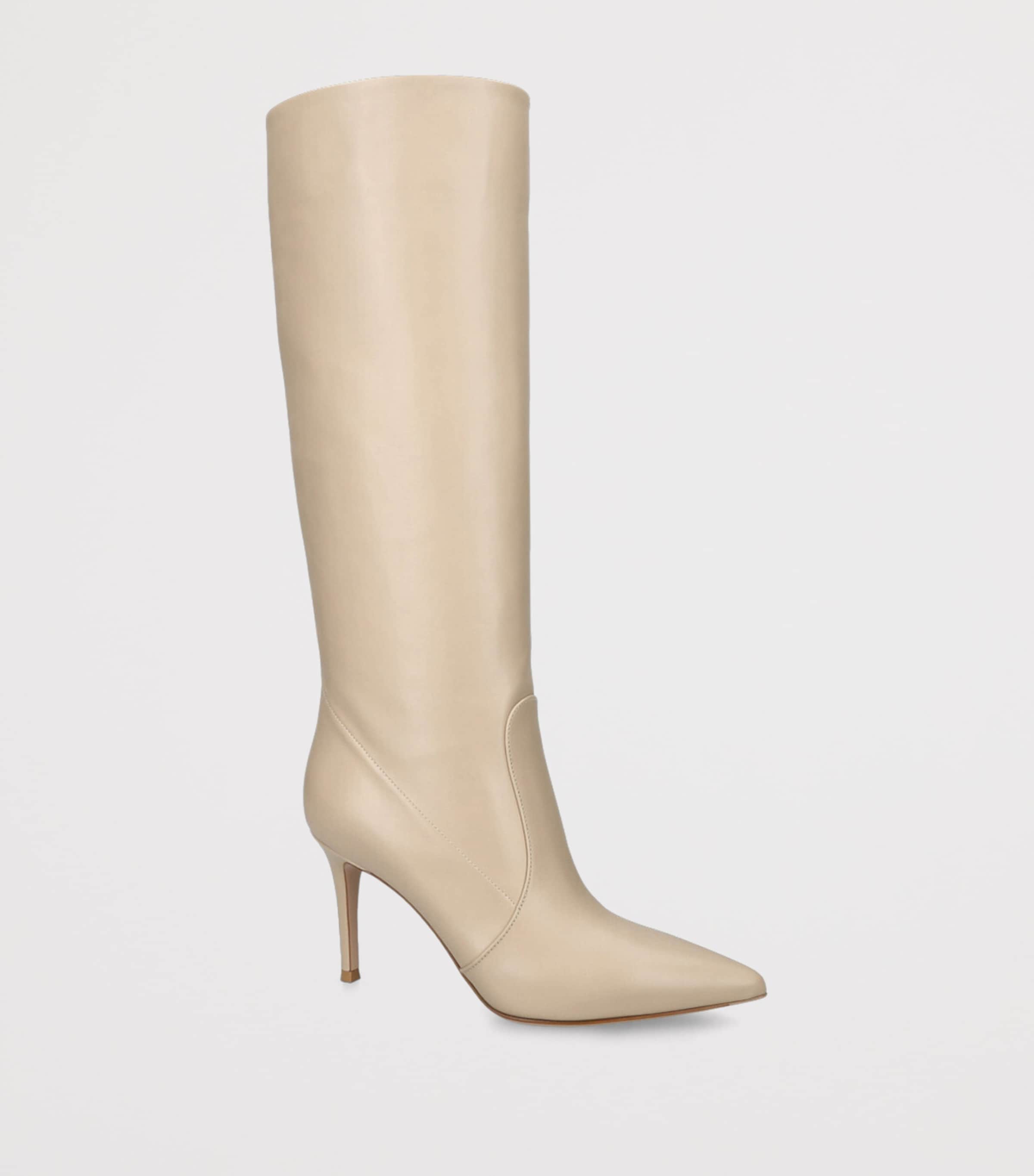 Gianvito Rossi Leather Hansen Knee-High Boots 85 Beige Image 2