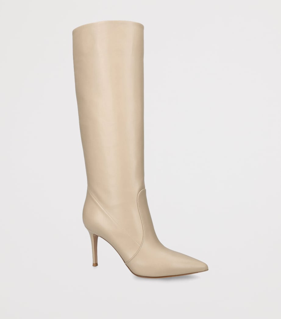 Gianvito Rossi Leather Hansen Knee-High Boots 85 Beige Image 2