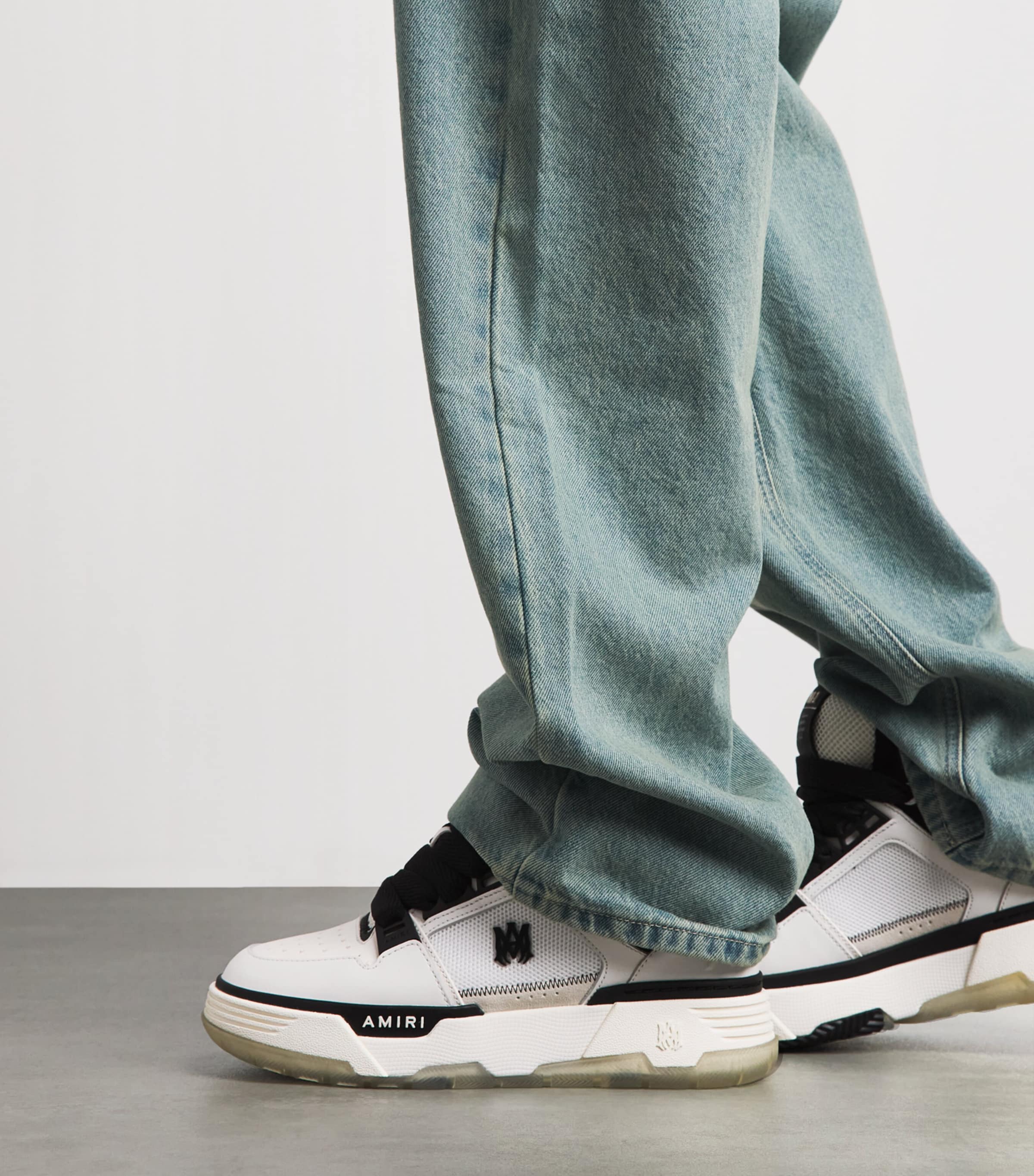 AMIRI Leather MA-1 Sneakers White/ Black Image 2