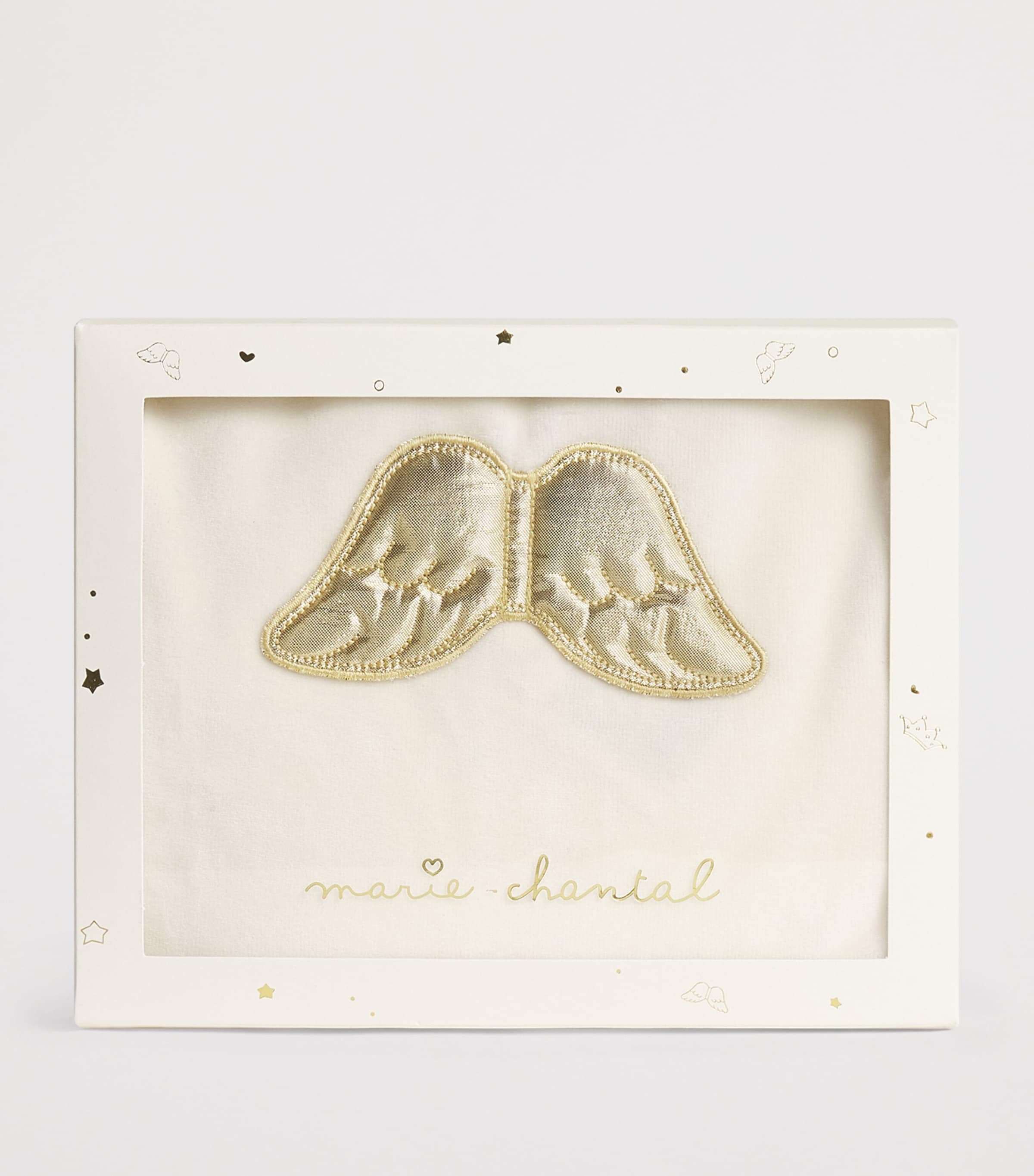 Marie-Chantal Velour Angel Wing All-In-One (0-12 Months) Cream Image 3