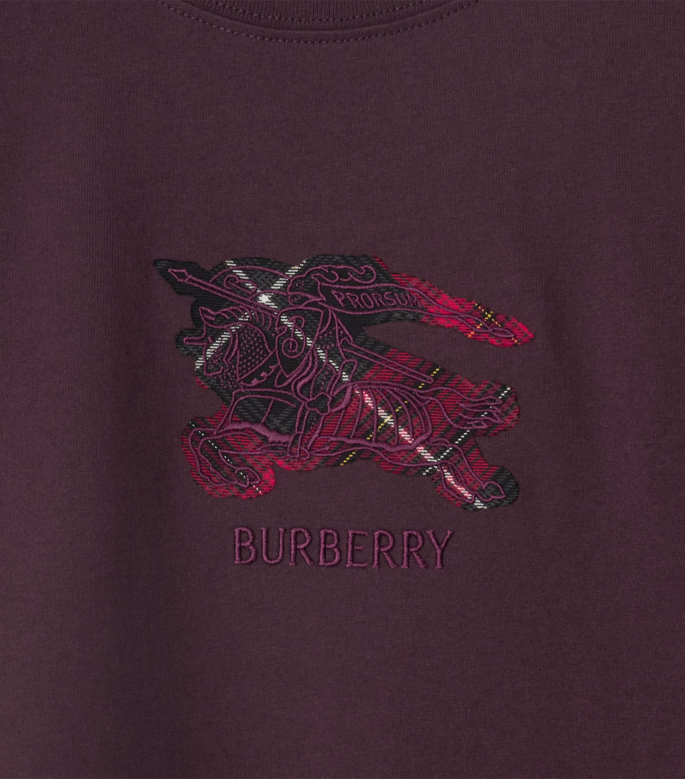 Cotton Check EKD T-Shirt WINE RED Image 4