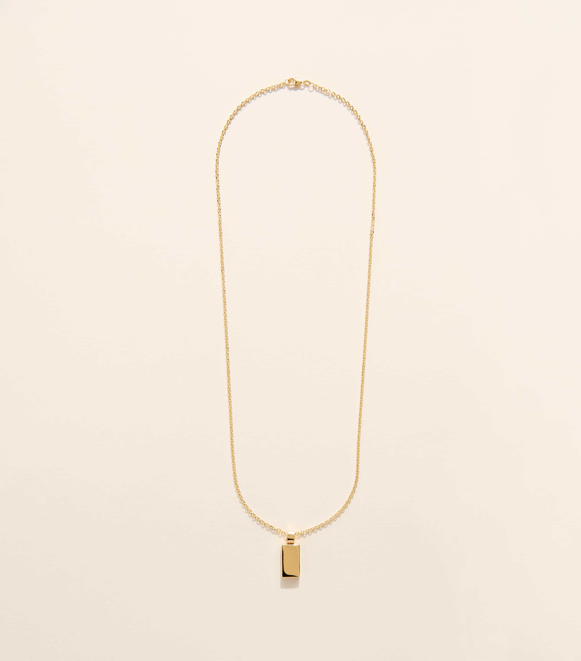 Suzanne Kalan Yellow Gold Block-Chain Pendant Necklace Yg/solid Image 3