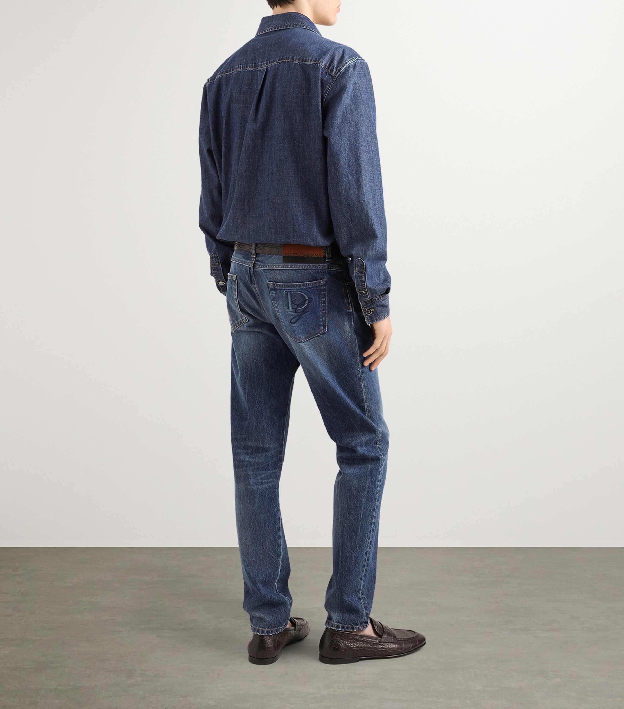 Denim Embroidered Crest Shirt S9001-COMBINED Image 5