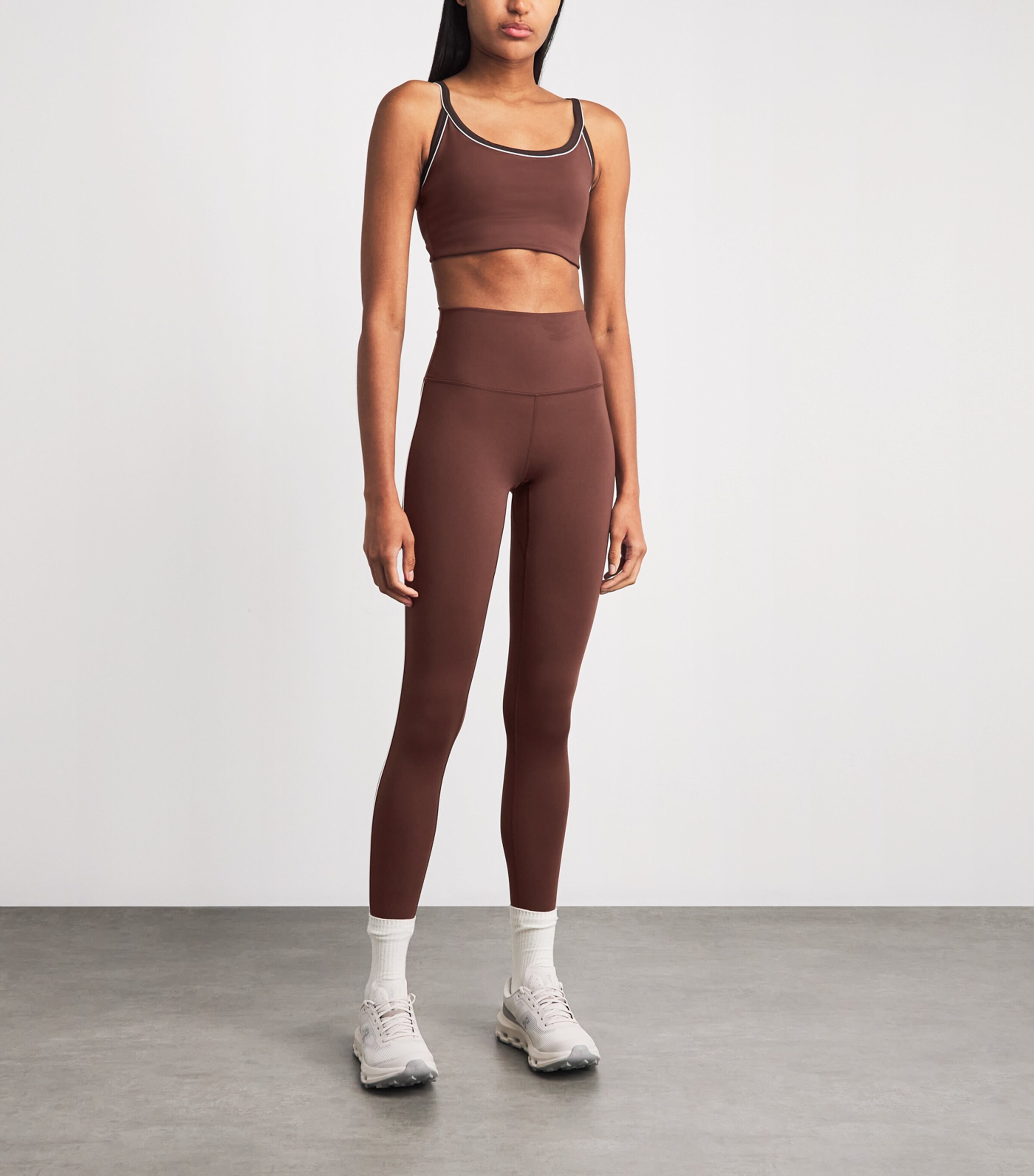 Varley Womens FreeSoft Piper Sports Bra Brown Stone Image 2