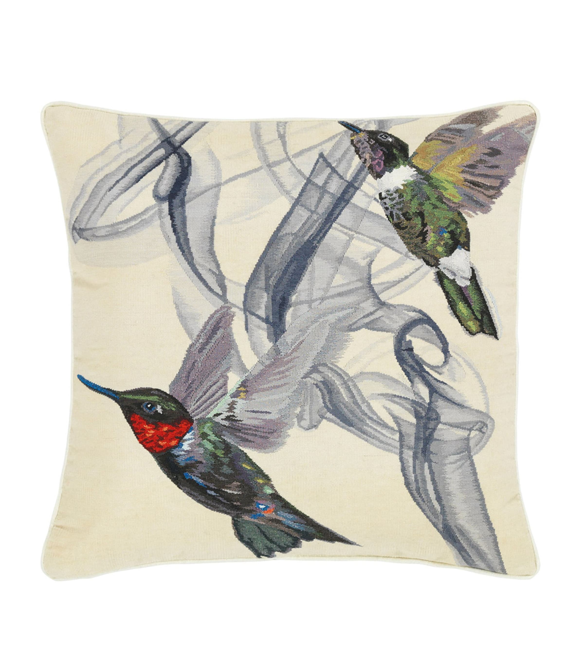 The Rug Company x Alexander McQueen Hummingbird Cushion (56cm x 56cm) | Home Furnishings | Cushions | Designers | The Rug Company