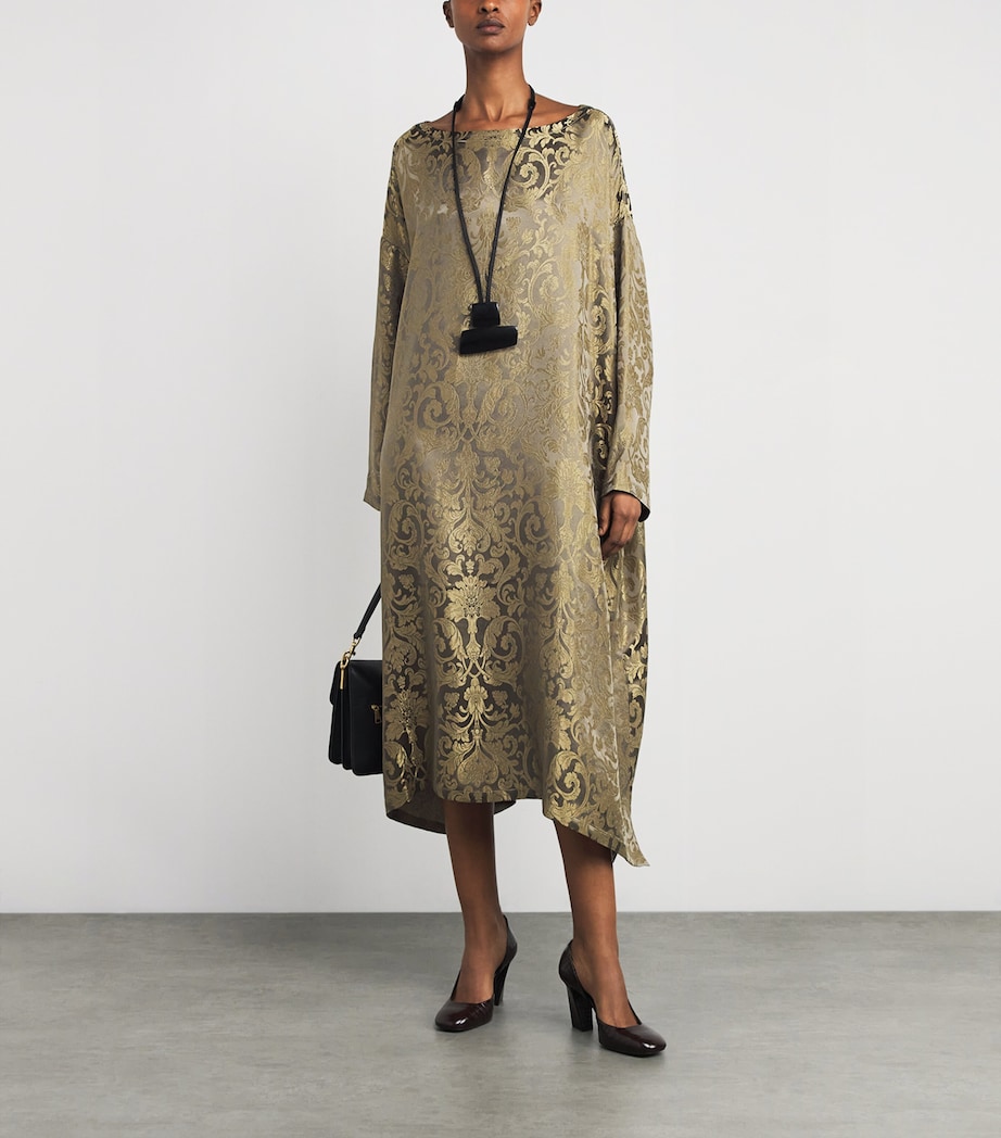 Metallic Jacquard Midi Dress OLIVDARK Image 2