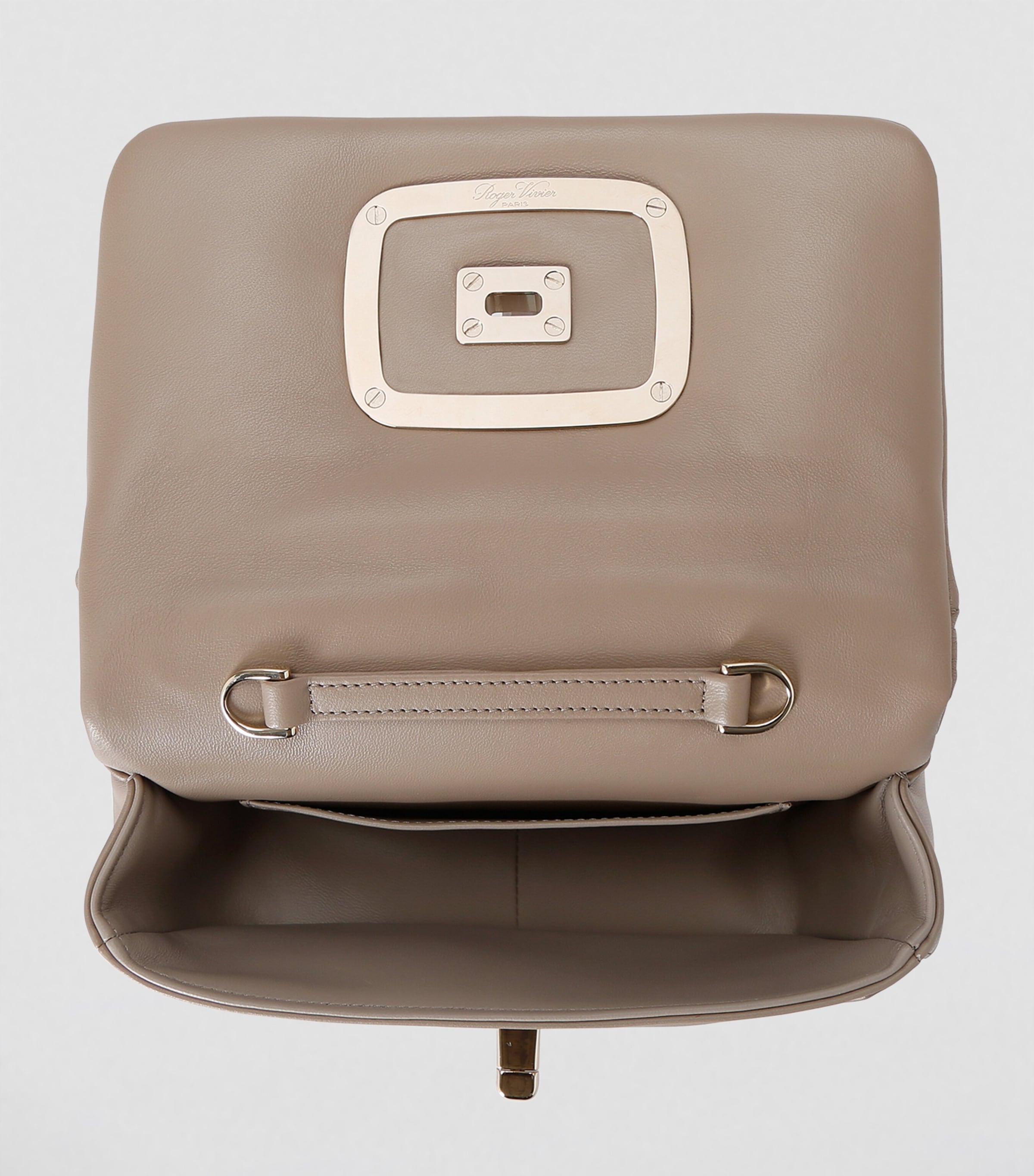 Roger Vivier Small Leather Viv Choc Me Shoulder Bag Mid Brown Image 2