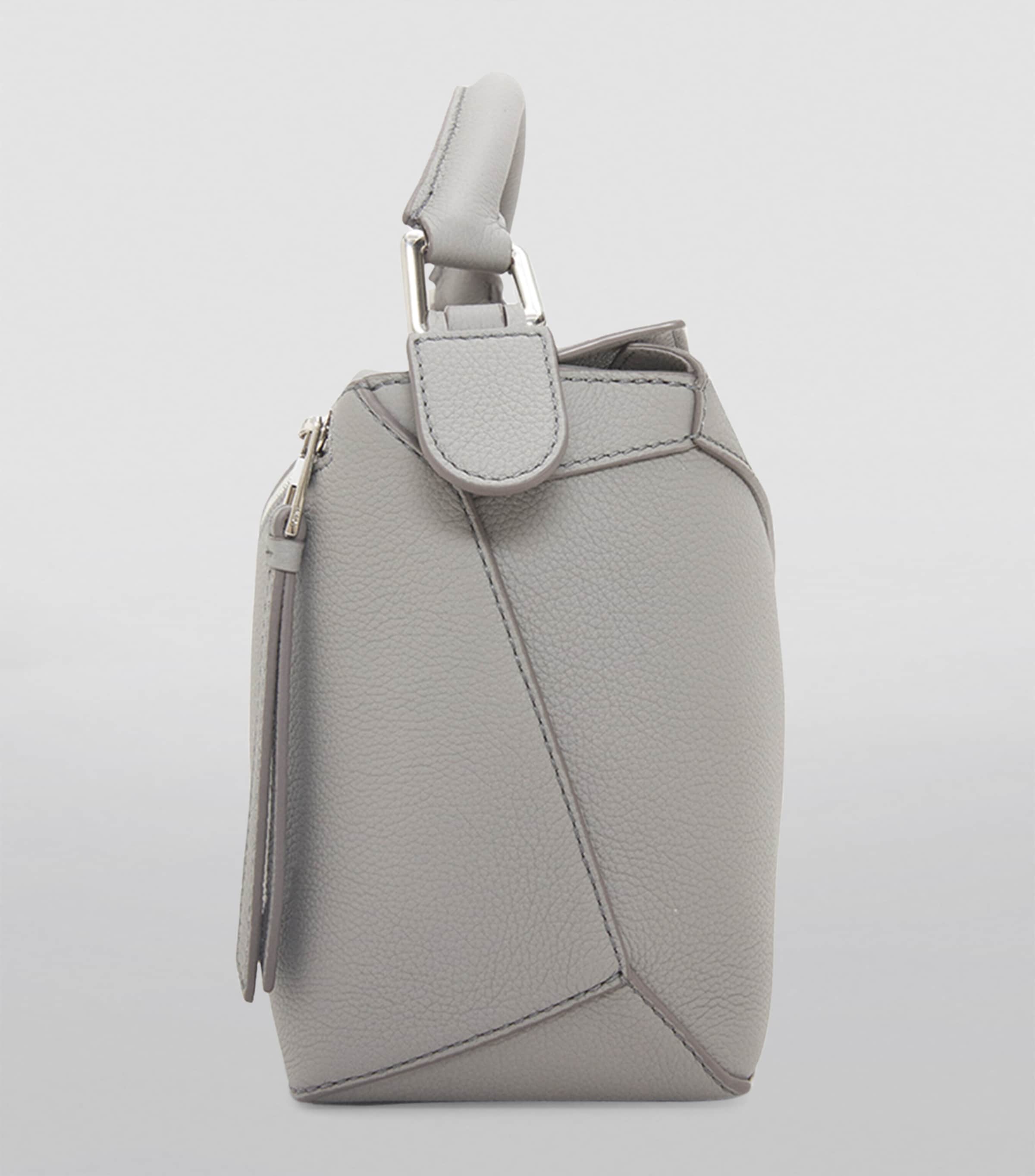 Small Leather Puzzle Top-Handle Bag PEARL GREY Image 4