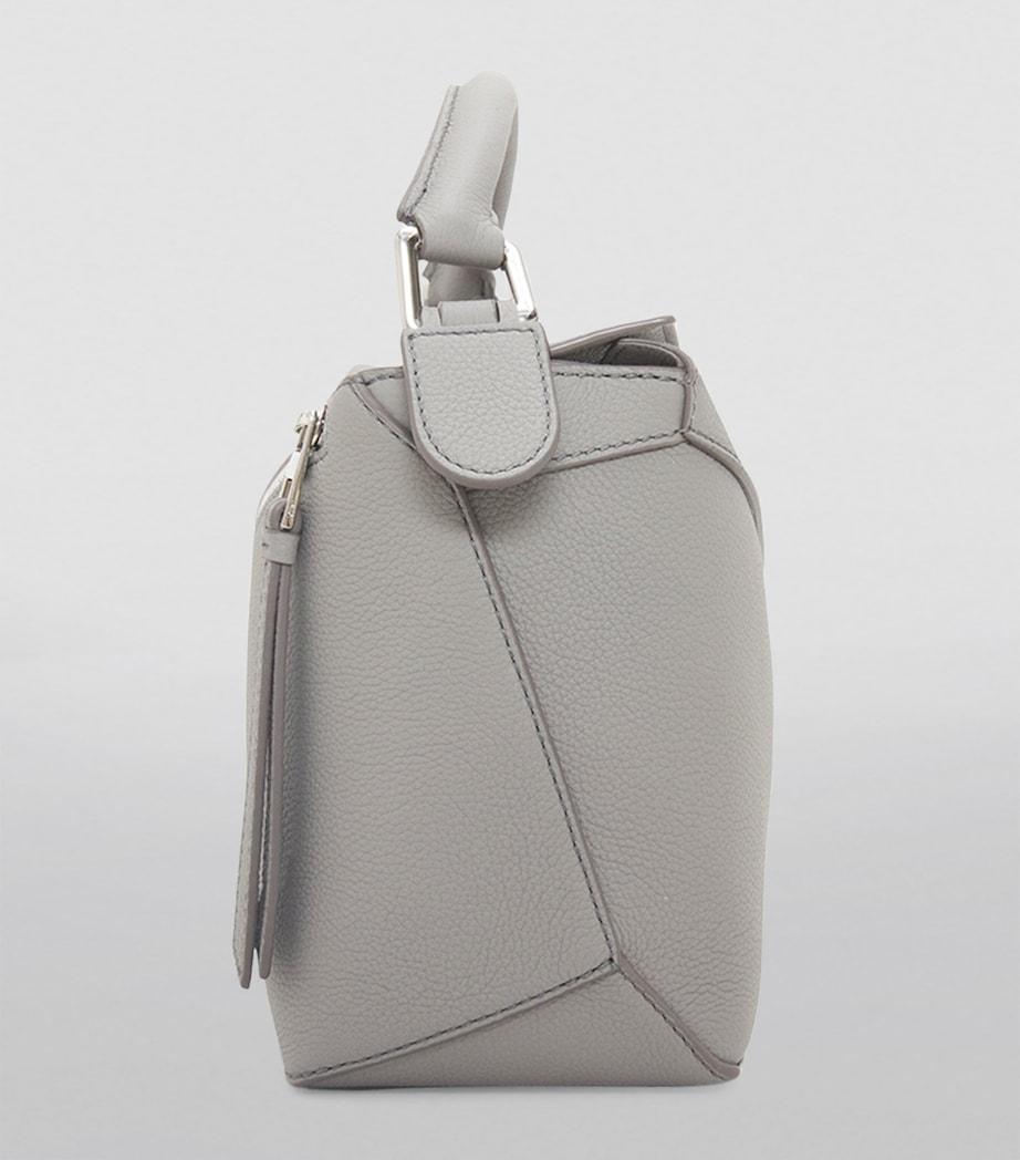 Small Leather Puzzle Top-Handle Bag PEARL GREY Image 4