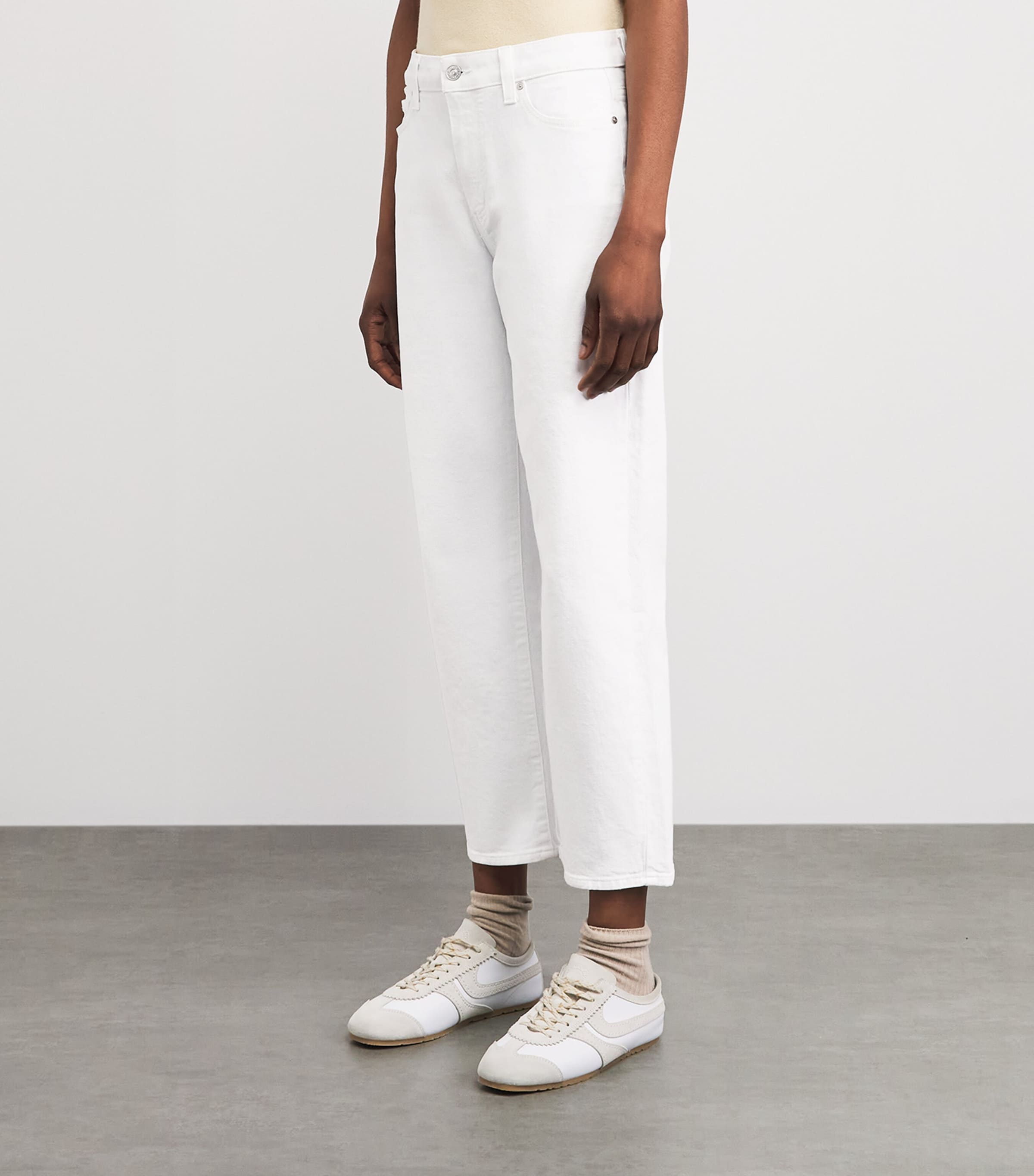 PAIGE Womens Mason Ankle Straight Jeans Crisp White Image 4