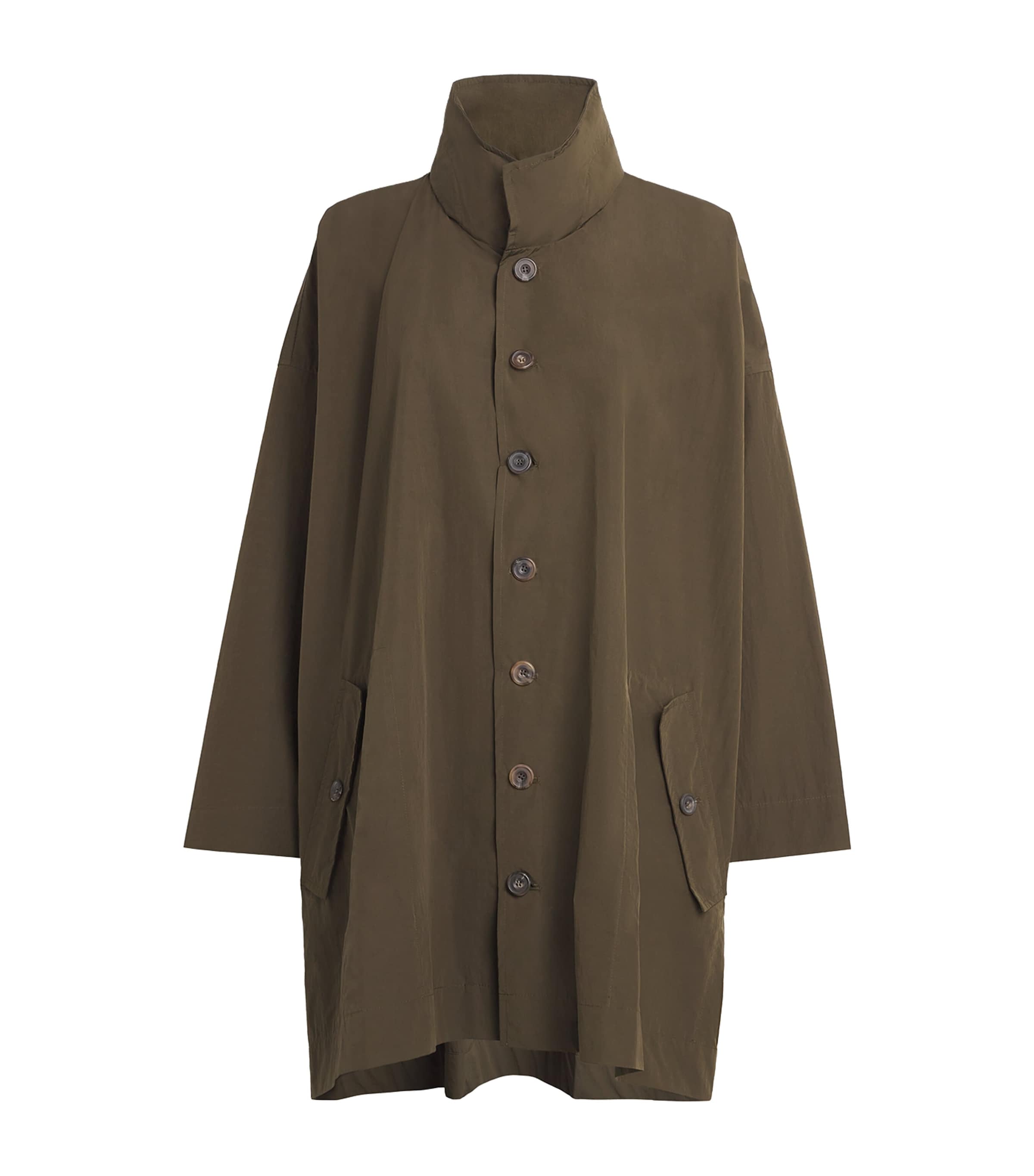 Eskandar Woven Raincoat In Green