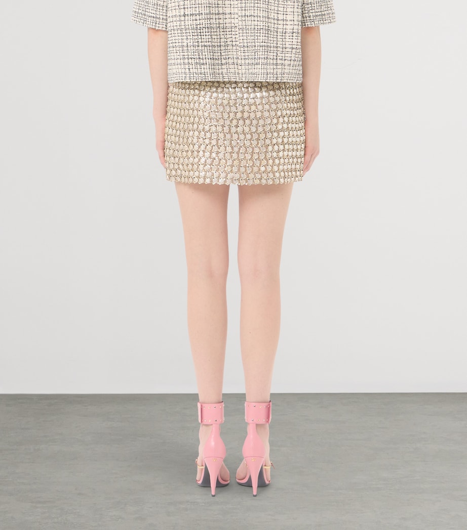 Valentino Womens Embroidered Organza Mini Skirt Image 5