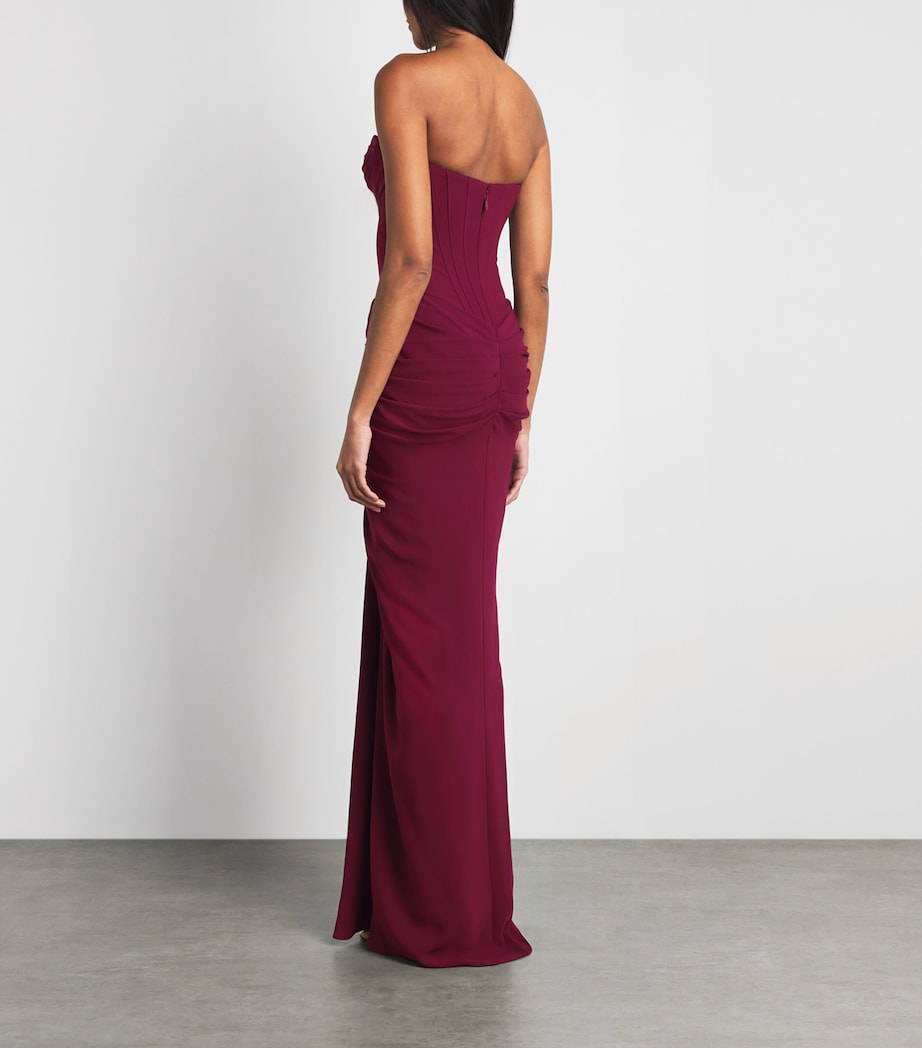 Zuhair Murad Womens Cady Strapless Gown Purple Potion Image 4